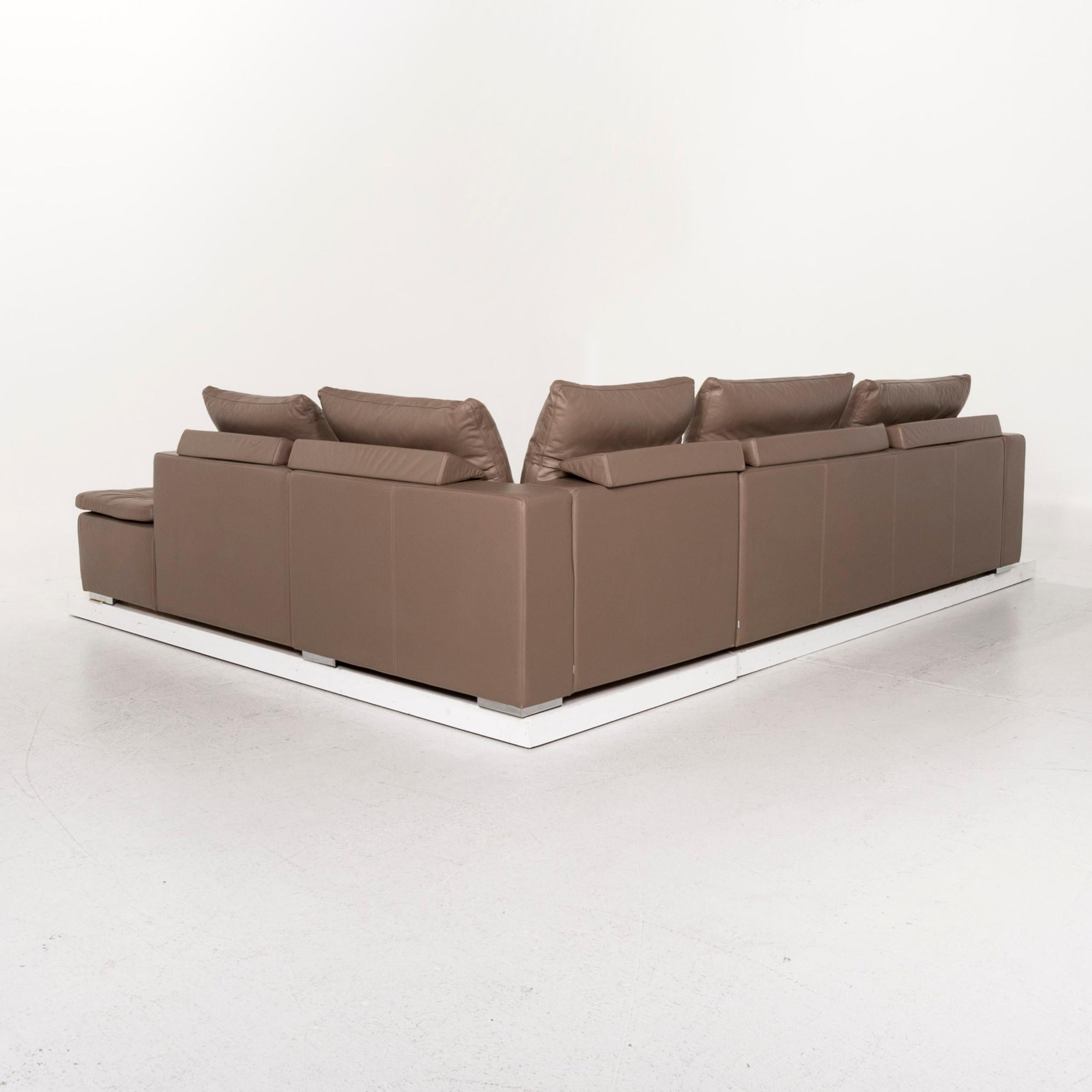 BoConcept Mezzo Leather Corner Sofa Brown Gray-Brown Sofa Couch 4