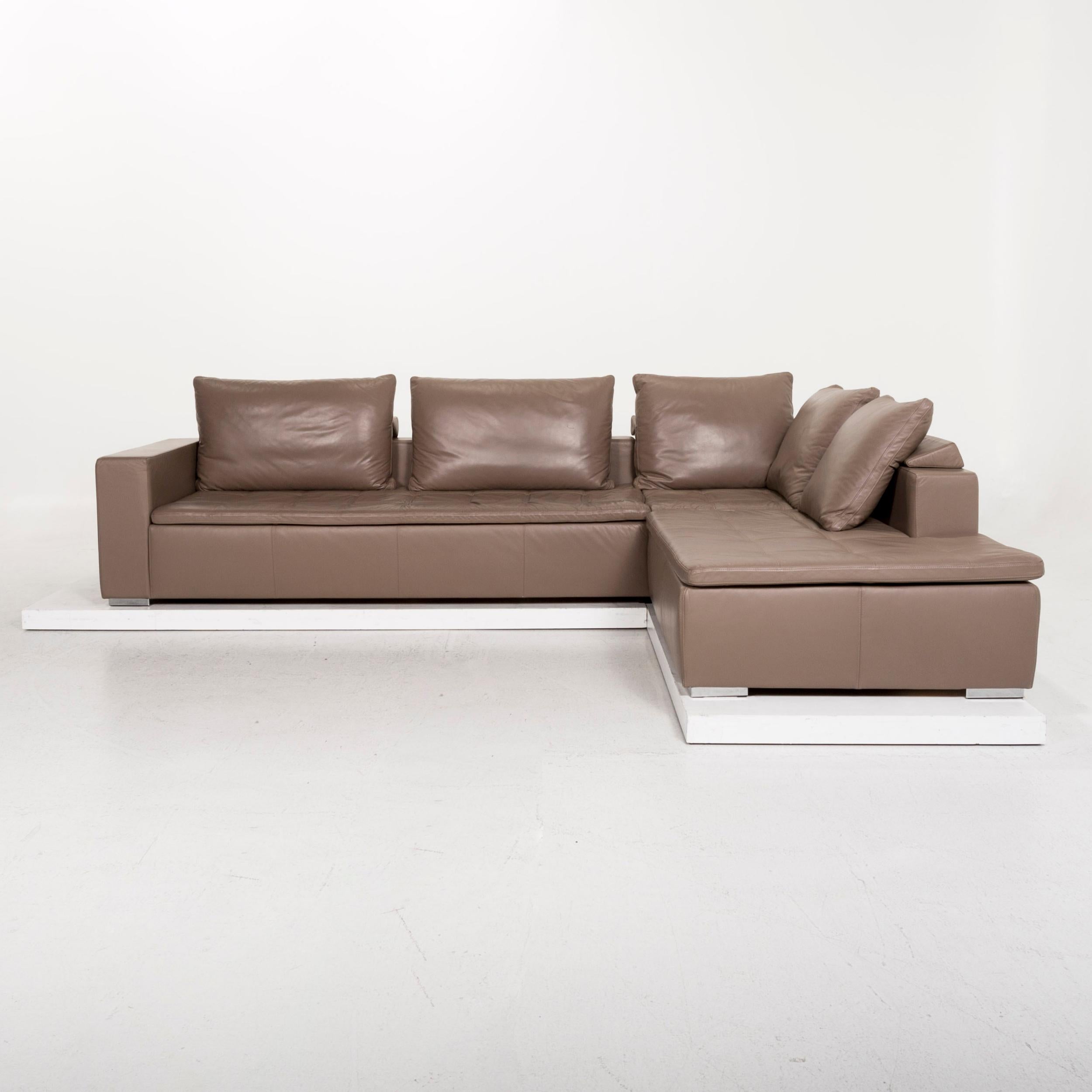 BoConcept Mezzo Leather Corner Sofa Brown Gray-Brown Sofa Couch 5