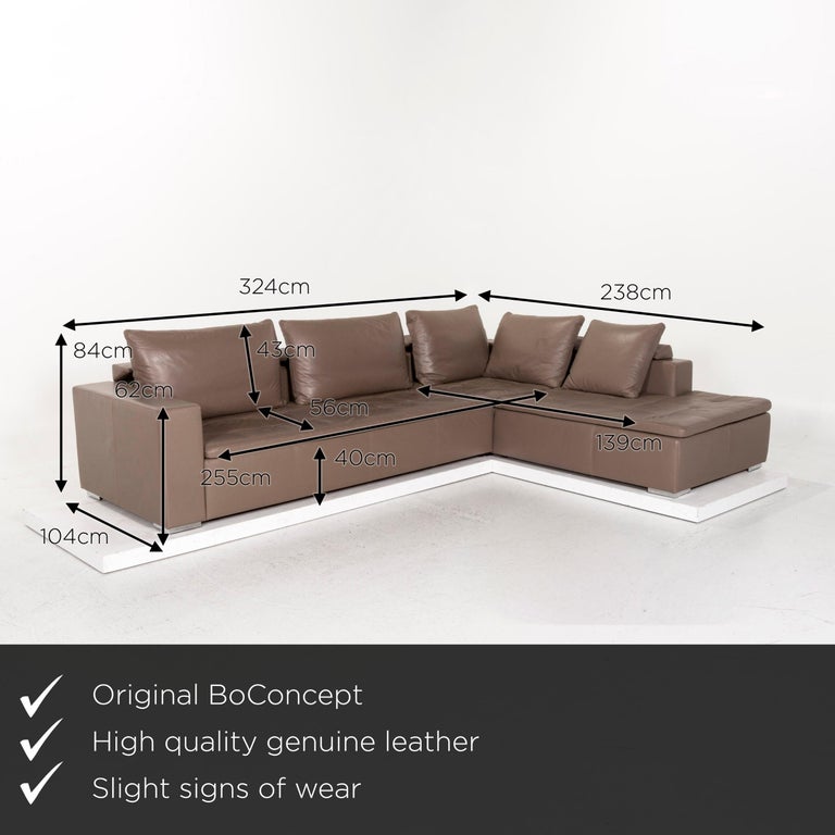 Boconcept Mezzo Leather Corner Sofa Brown Gray Brown Sofa Couch At 1stdibs