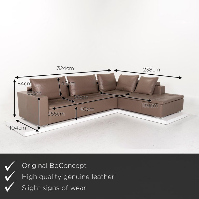 BoConcept Mezzo Leather Corner Sofa Brown Gray-Brown Sofa Couch at 1stDibs  | mezzo sofa boconcept, boconcept mezzo sofa, brown gray couch