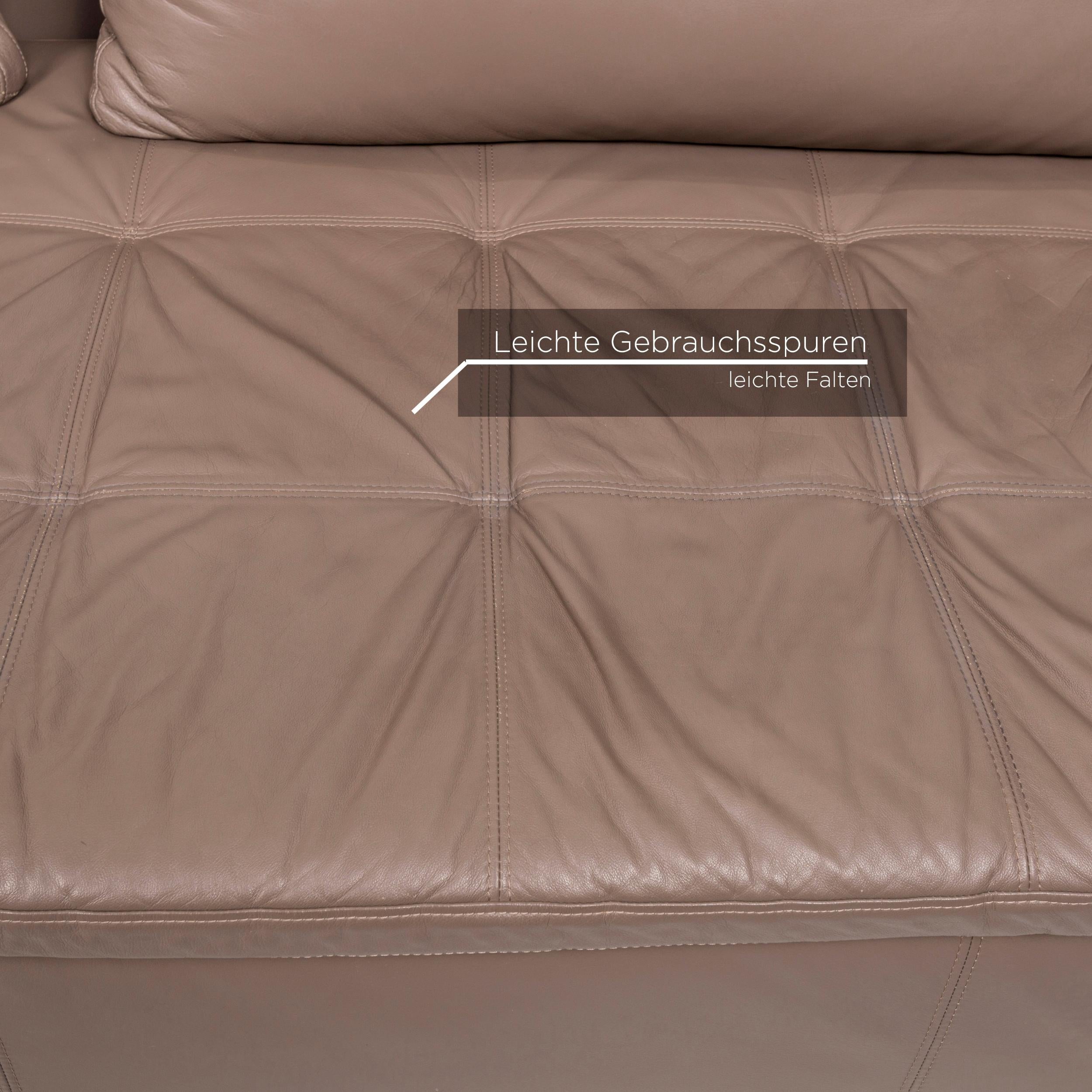 BoConcept Mezzo Leather Corner Sofa Brown Gray-Brown Sofa Couch In Good Condition In Cologne, DE