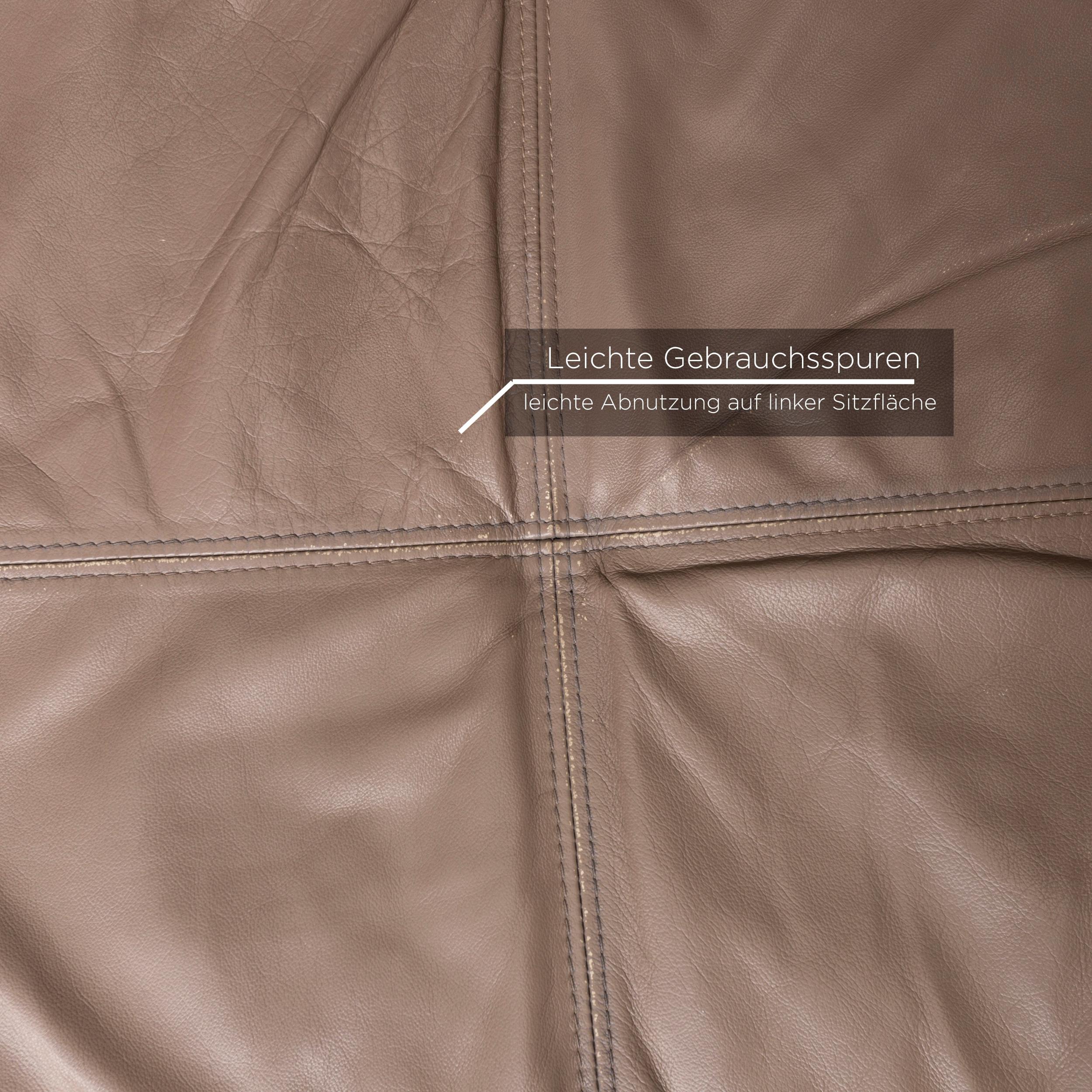 Boconcept Mezzo Leather Sofa Set Brown Gray Brown 1 Corner Sofa 1 Stool In Good Condition For Sale In Cologne, DE