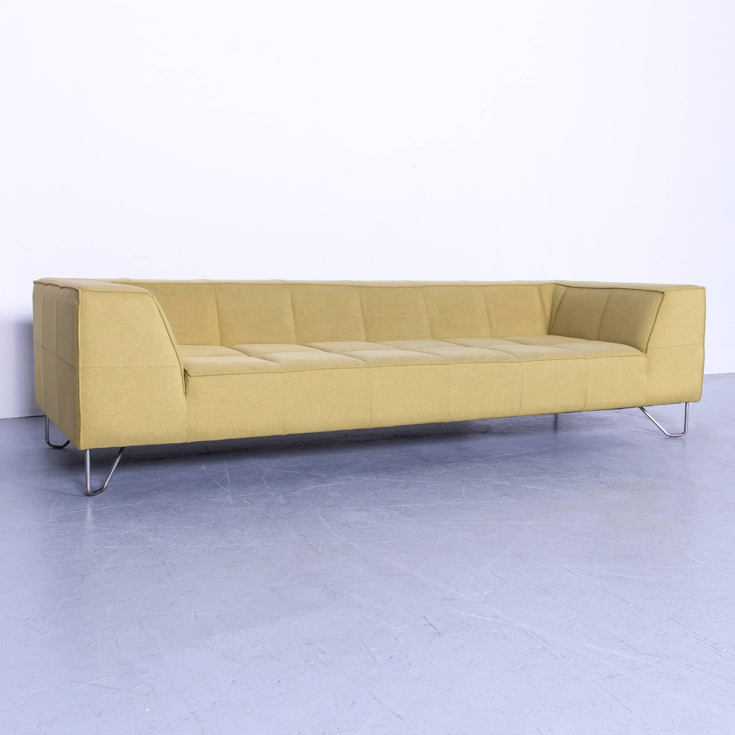 German BoConcept Milos Fabric Sofa Set Green Couch Three-Seat Foot-Stool