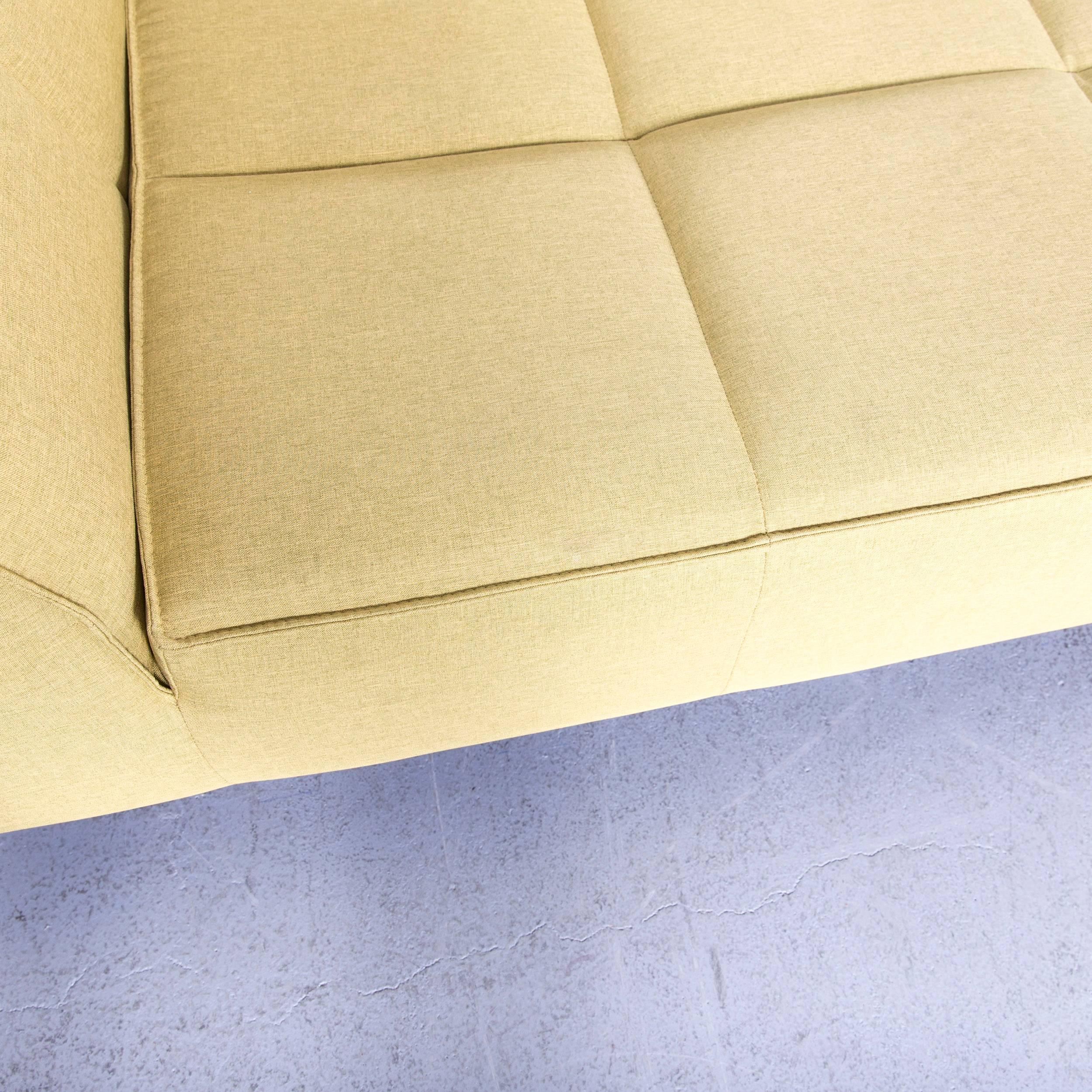 Contemporary BoConcept Milos Fabric Sofa Set Green Couch Three-Seat Foot-Stool