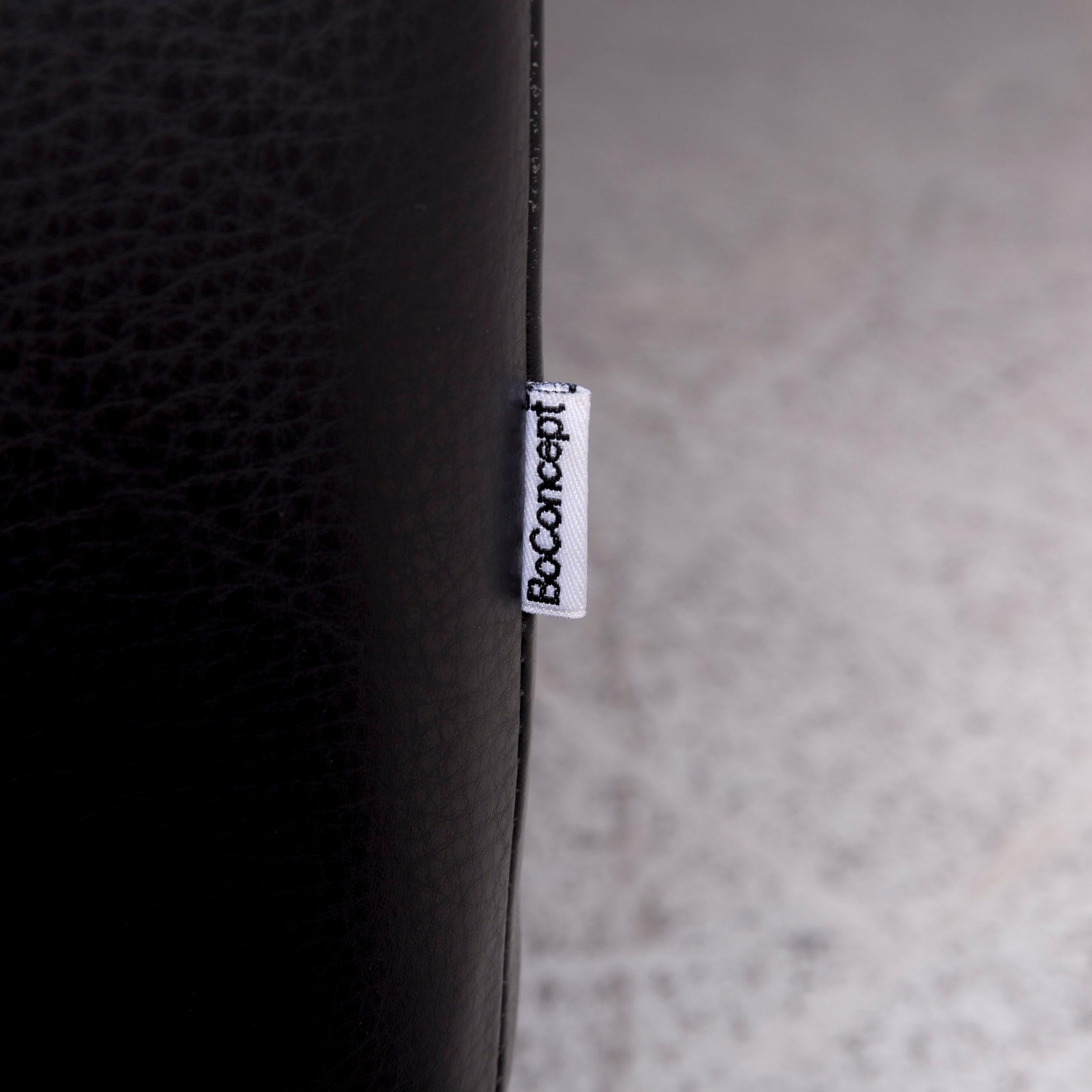 Boconcept Milos Leather Sofa Black Three-Seat In Excellent Condition For Sale In Cologne, DE