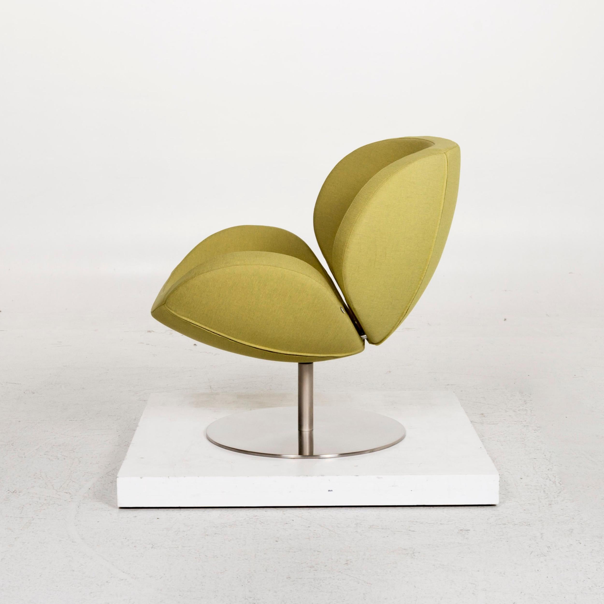 BoConcept Ogi Fabric Armchair Incl. Stool Green Lime Green Swivel Chair For Sale 1
