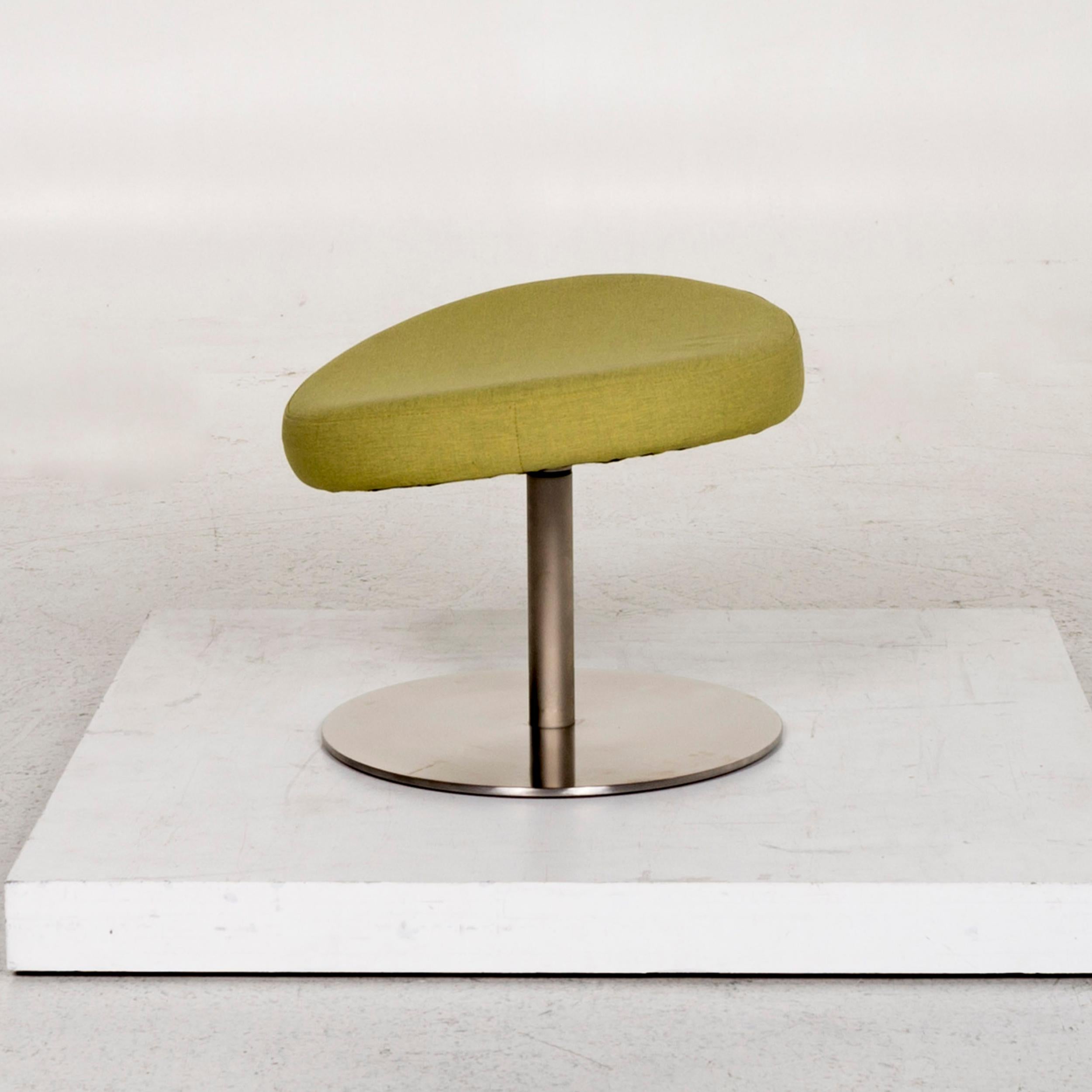 BoConcept Ogi Fabric Armchair Incl. Stool Green Lime Green Swivel Chair For Sale 4
