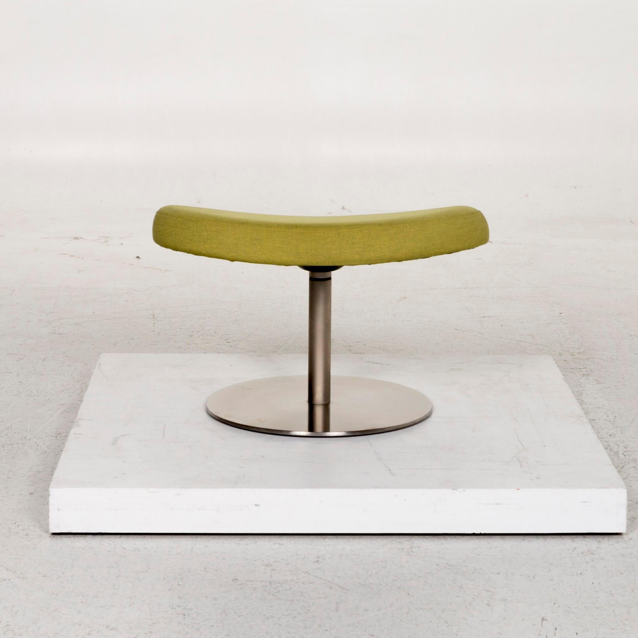 BoConcept Ogi Fabric Armchair Incl. Stool Green Lime Green Swivel Chair For Sale 5