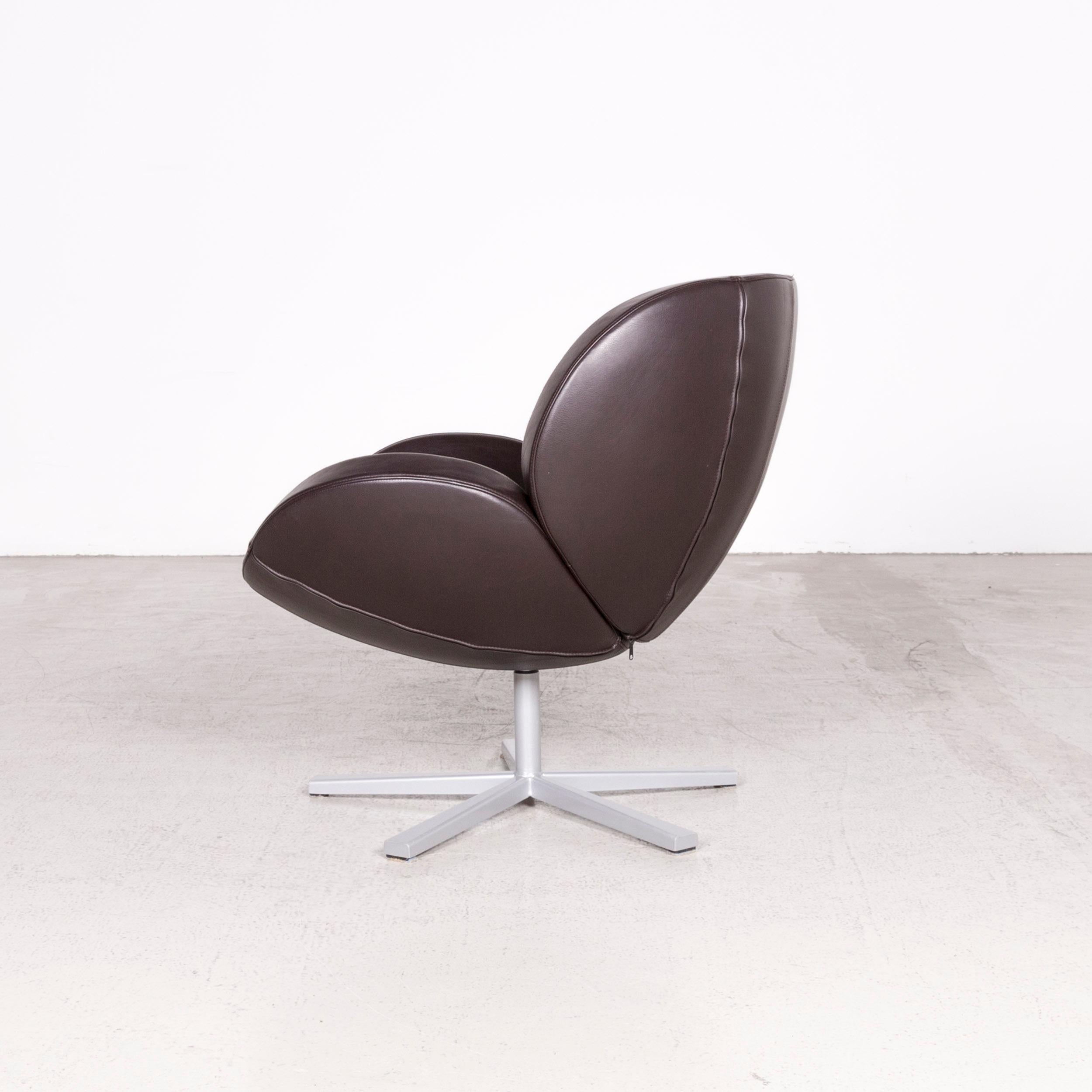 BoConcept Shelly Designer Leather Armchair Brown Genuine Leather Chair In Good Condition For Sale In Cologne, DE
