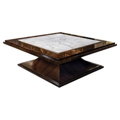 Bocote Wood and Marble Coffee Table