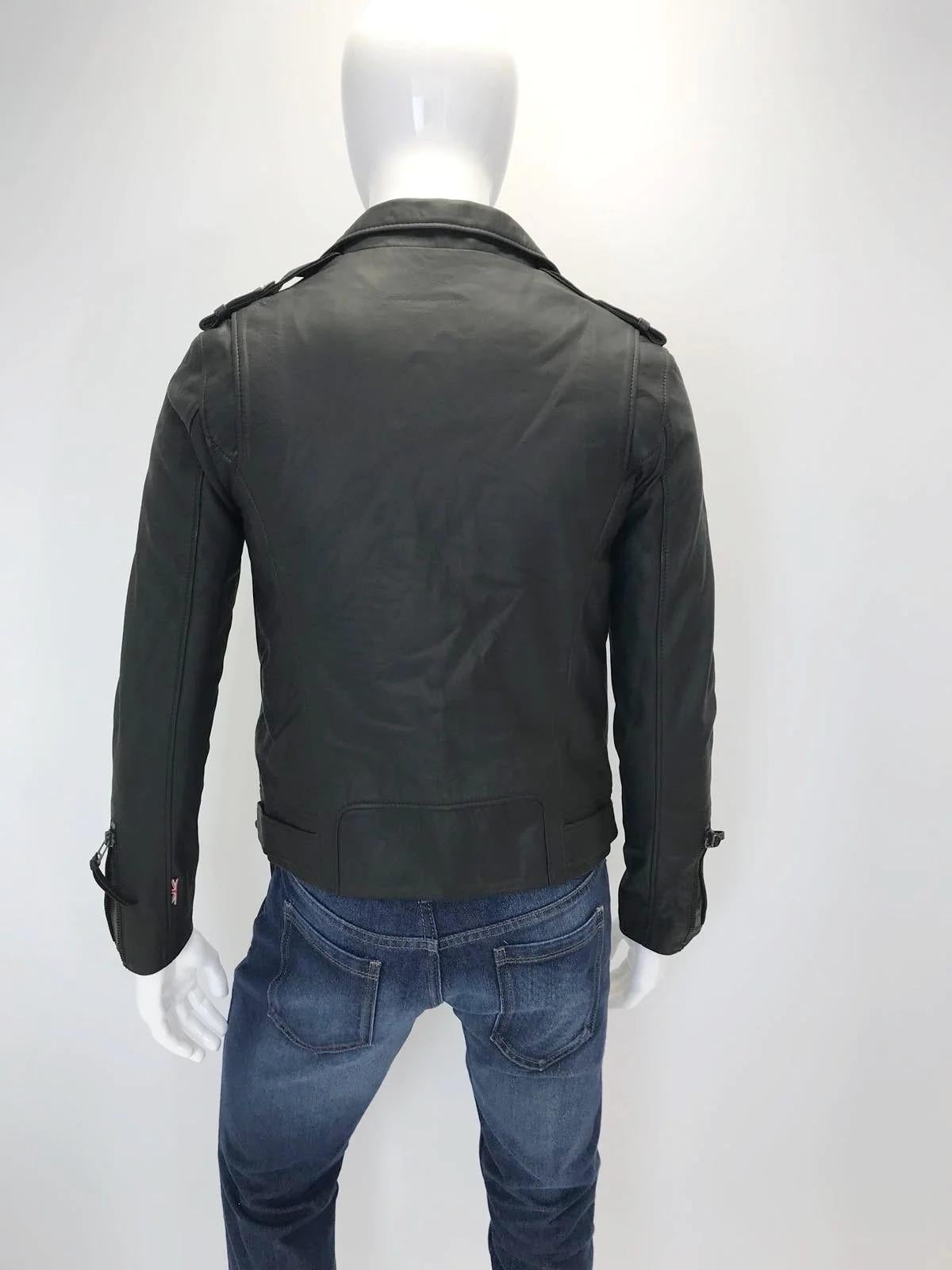 Boda Skins Leather Biker Jacket In Excellent Condition For Sale In London, GB