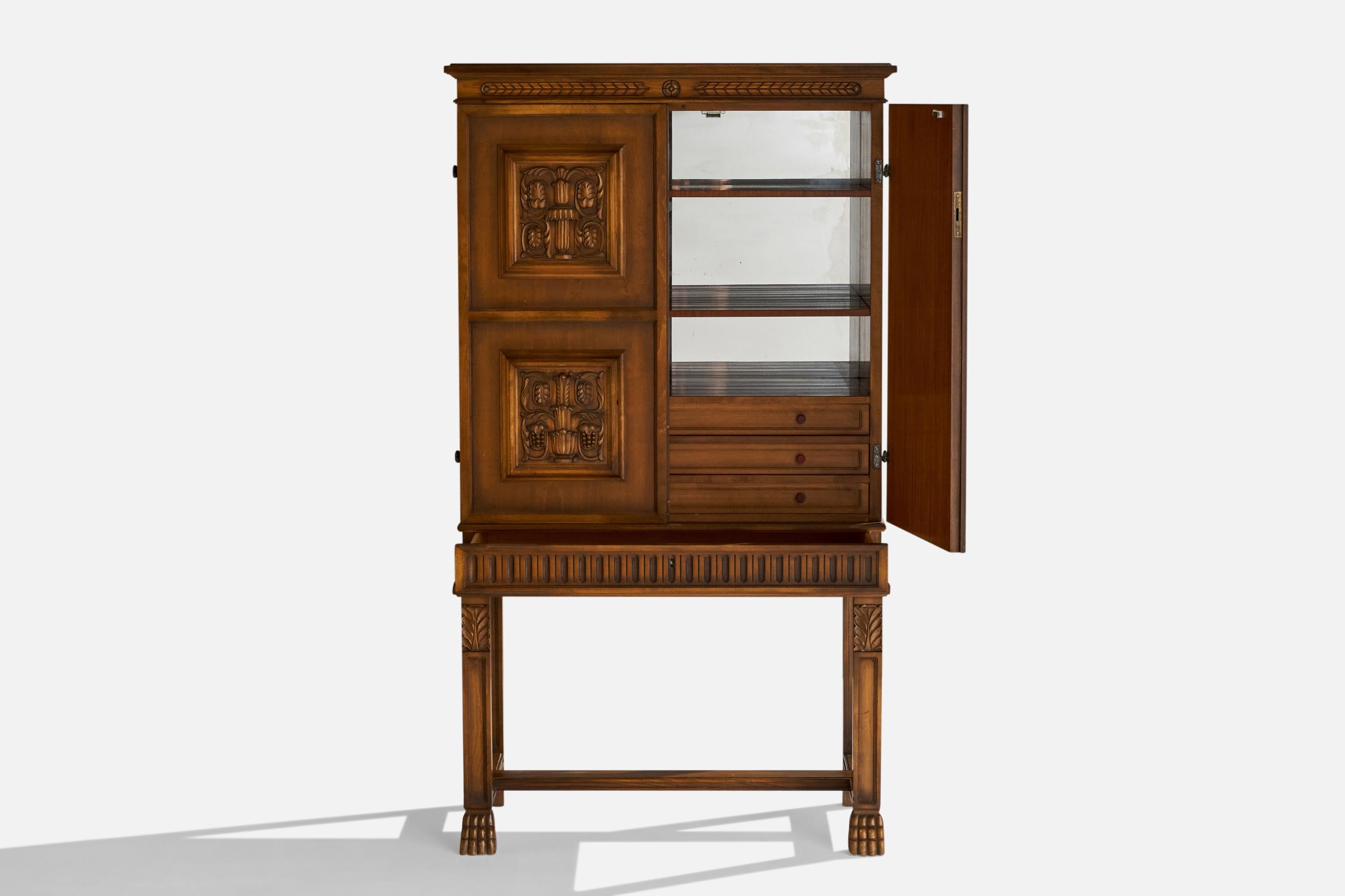 Scandinavian Modern Bodafors, Bar Cabinet, Wood, Sweden, 1940s For Sale