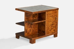 Bodafors, Side Table, Birch, Paper, Glass, Sweden, 1930s