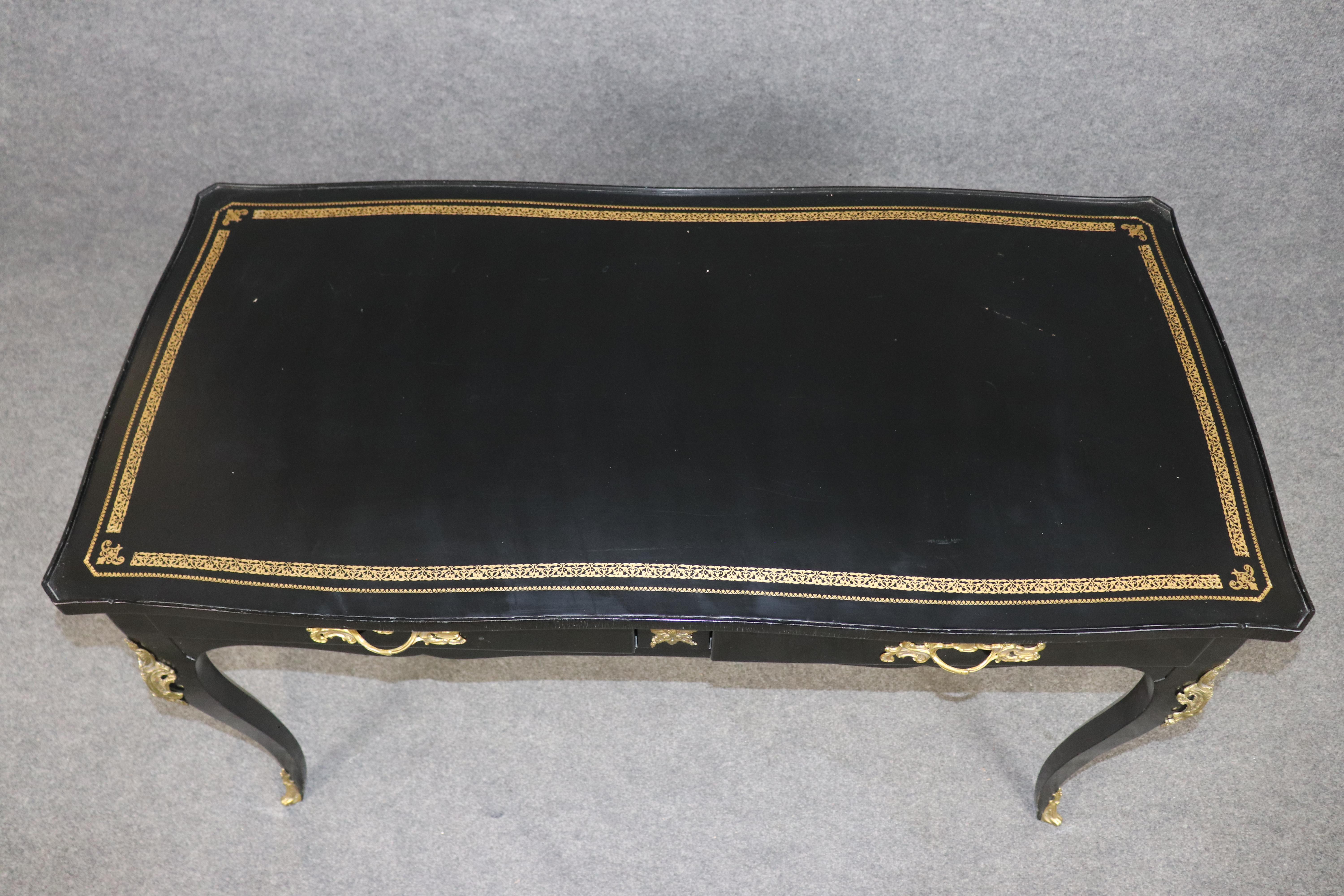 Bodart Scrivania francese in stile Luigi XV ebanizzata con ormeggio in bronzo in vendita 1