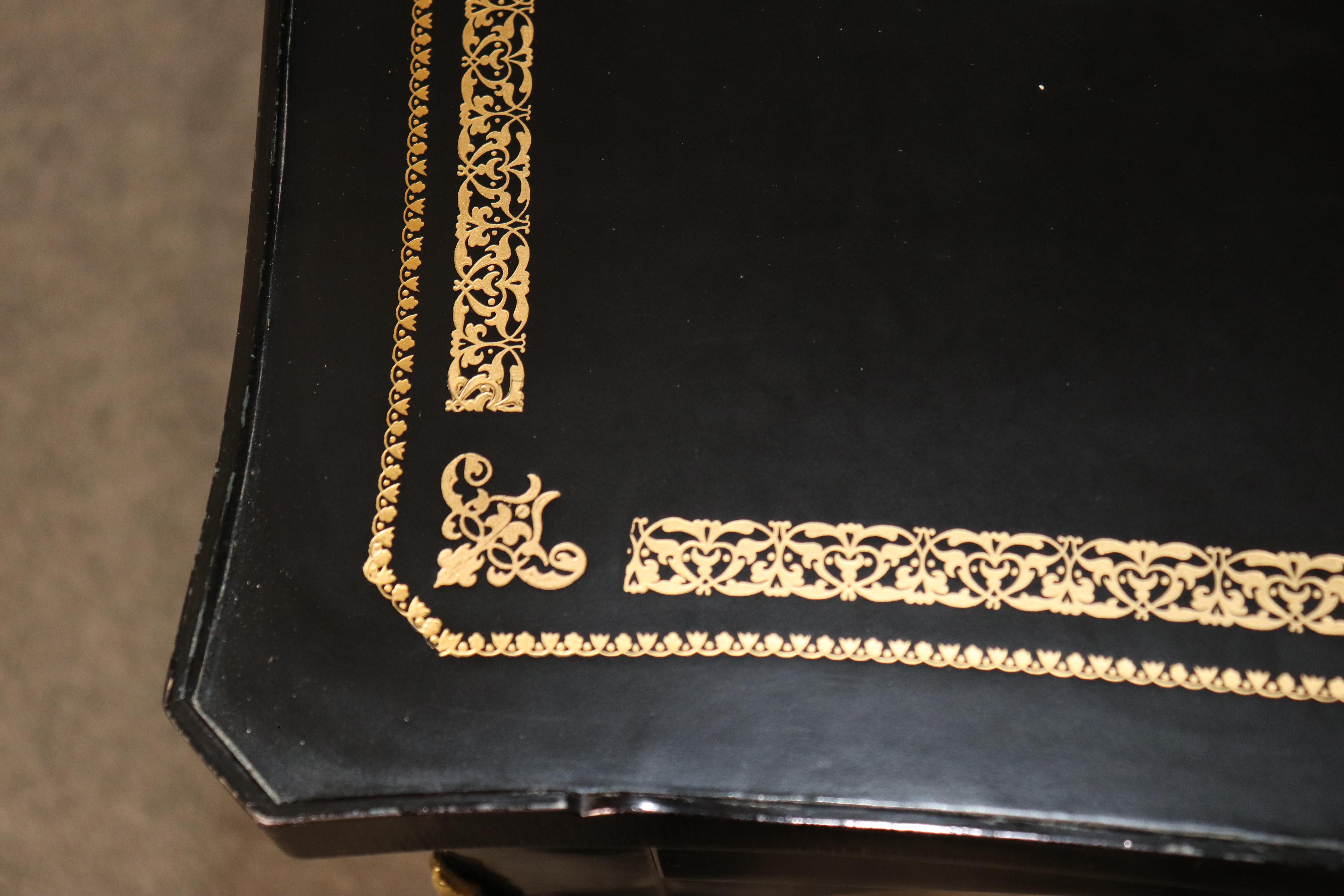 Bodart Scrivania francese in stile Luigi XV ebanizzata con ormeggio in bronzo in vendita 2