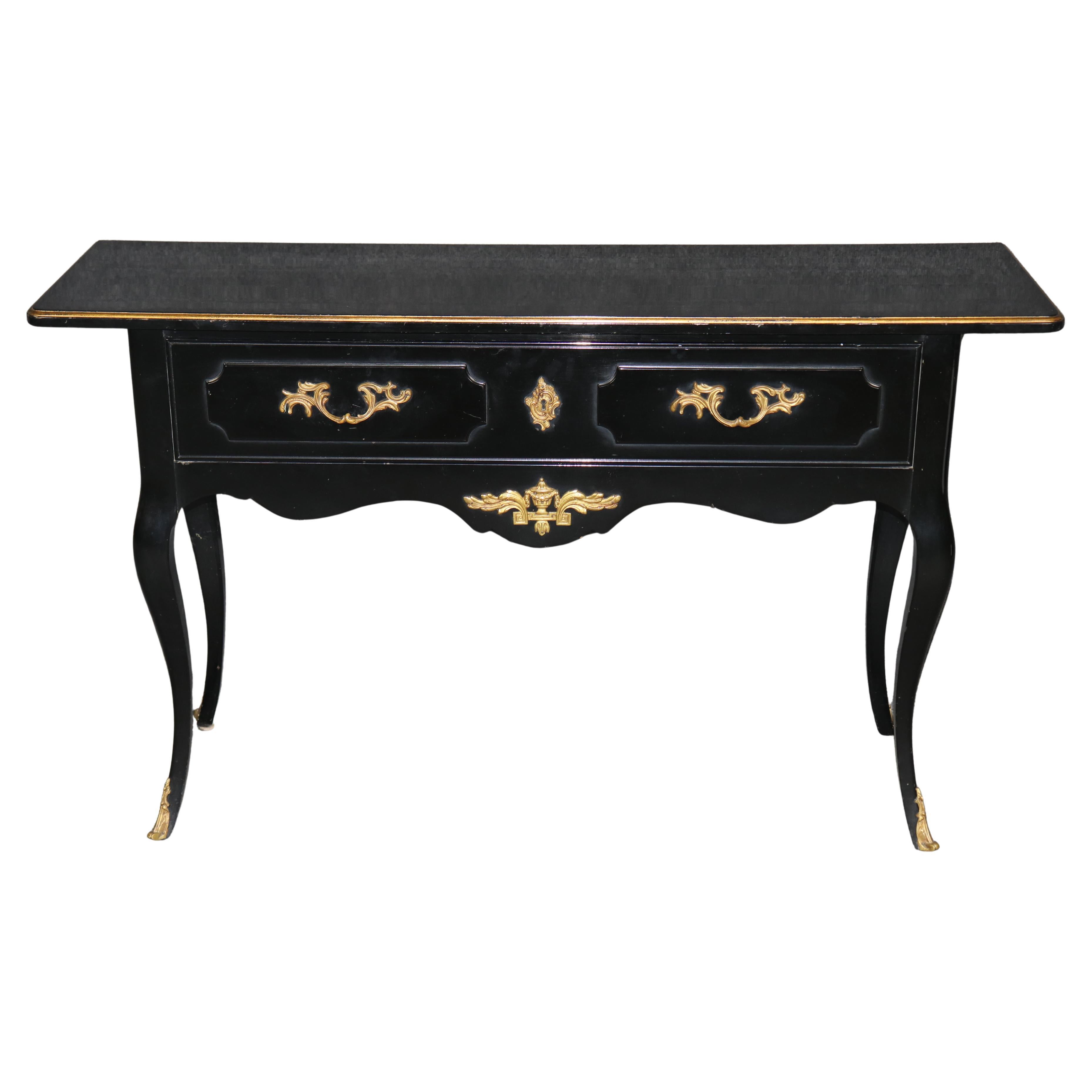 Bodart French Ebonized Bronze Mounted Louis XV Style Console Table For Sale