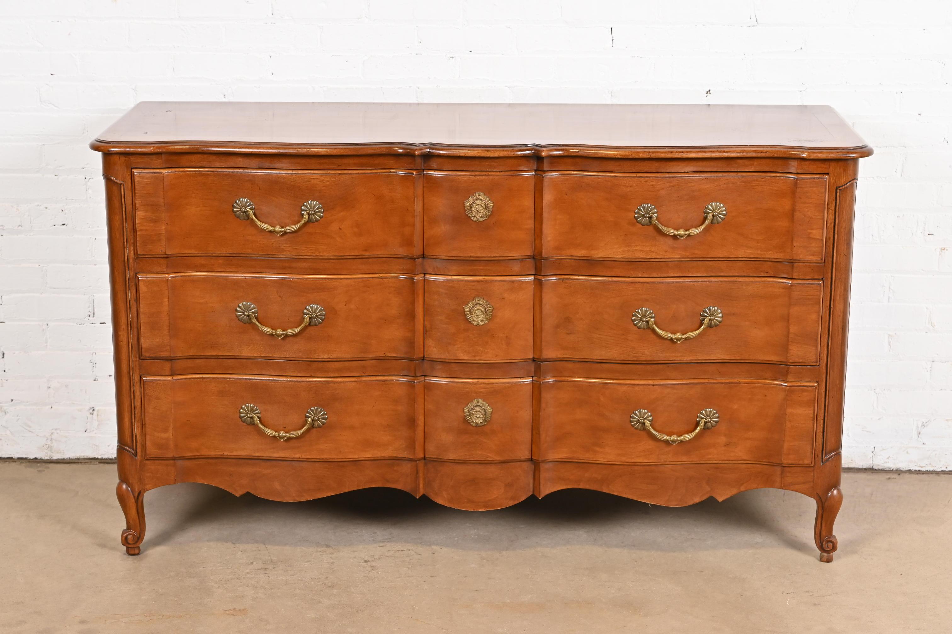 American Bodart French Provincial Louis XV Fruitwood Triple Dresser, Circa 1960s For Sale