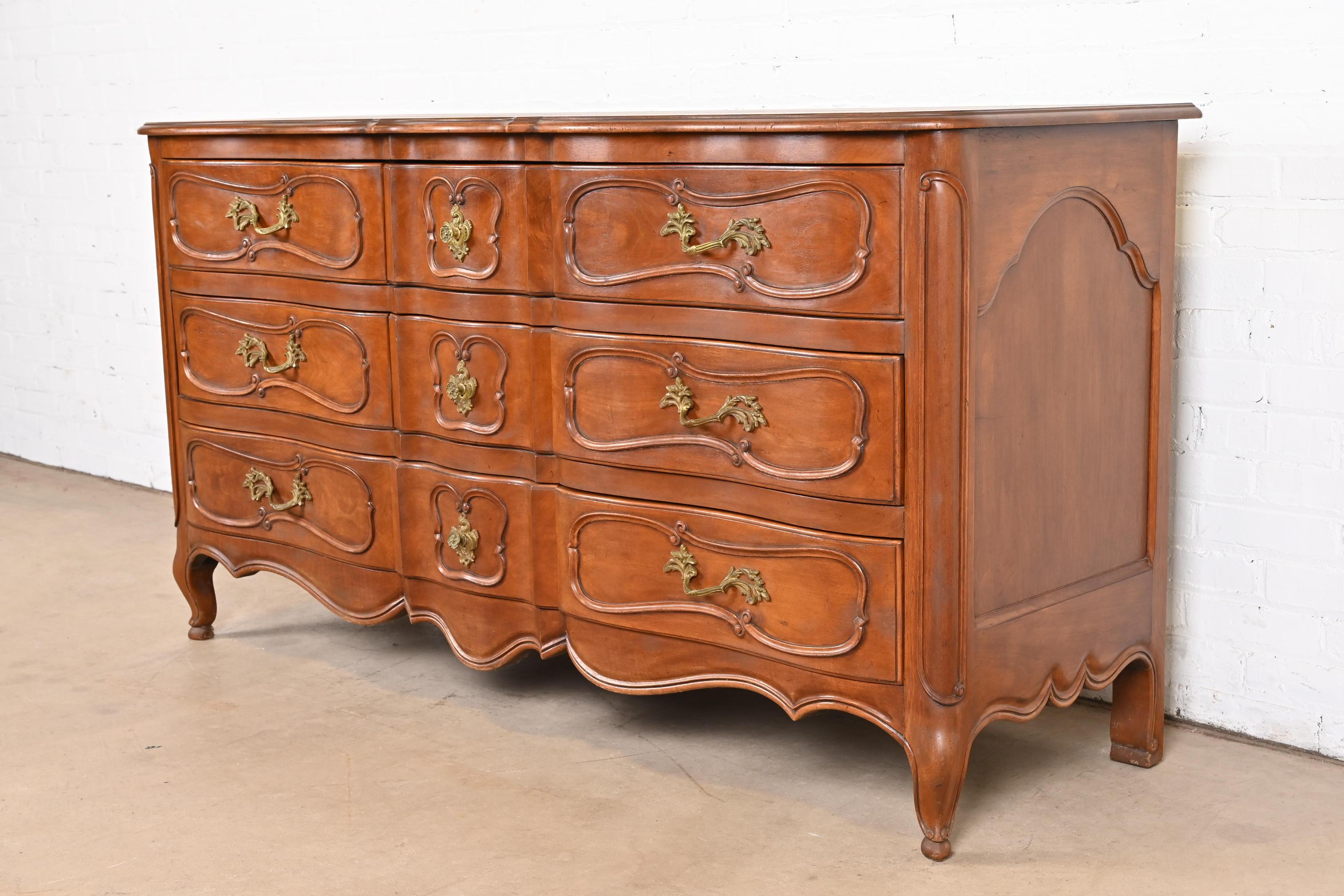 Bodart French Provincial Louis XV Fruitwood Triple Dresser, Circa 1960s In Good Condition For Sale In South Bend, IN