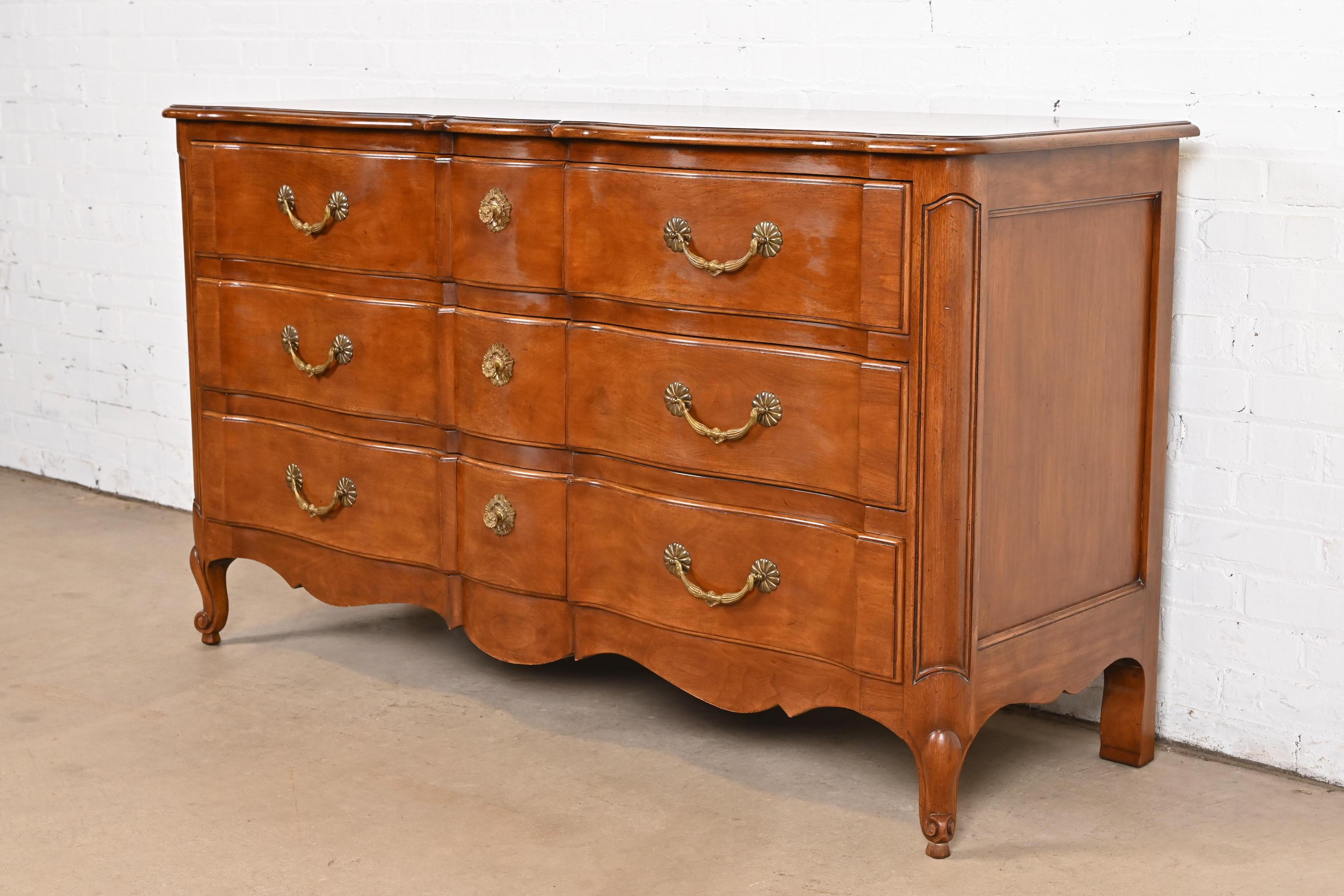 Bodart French Provincial Louis XV Fruitwood Triple Dresser, Circa 1960s In Good Condition For Sale In South Bend, IN