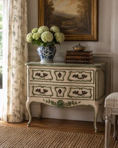 Bodart French Provincial Louis XV Parcel-Painted Two-Drawer Chest of Drawers
