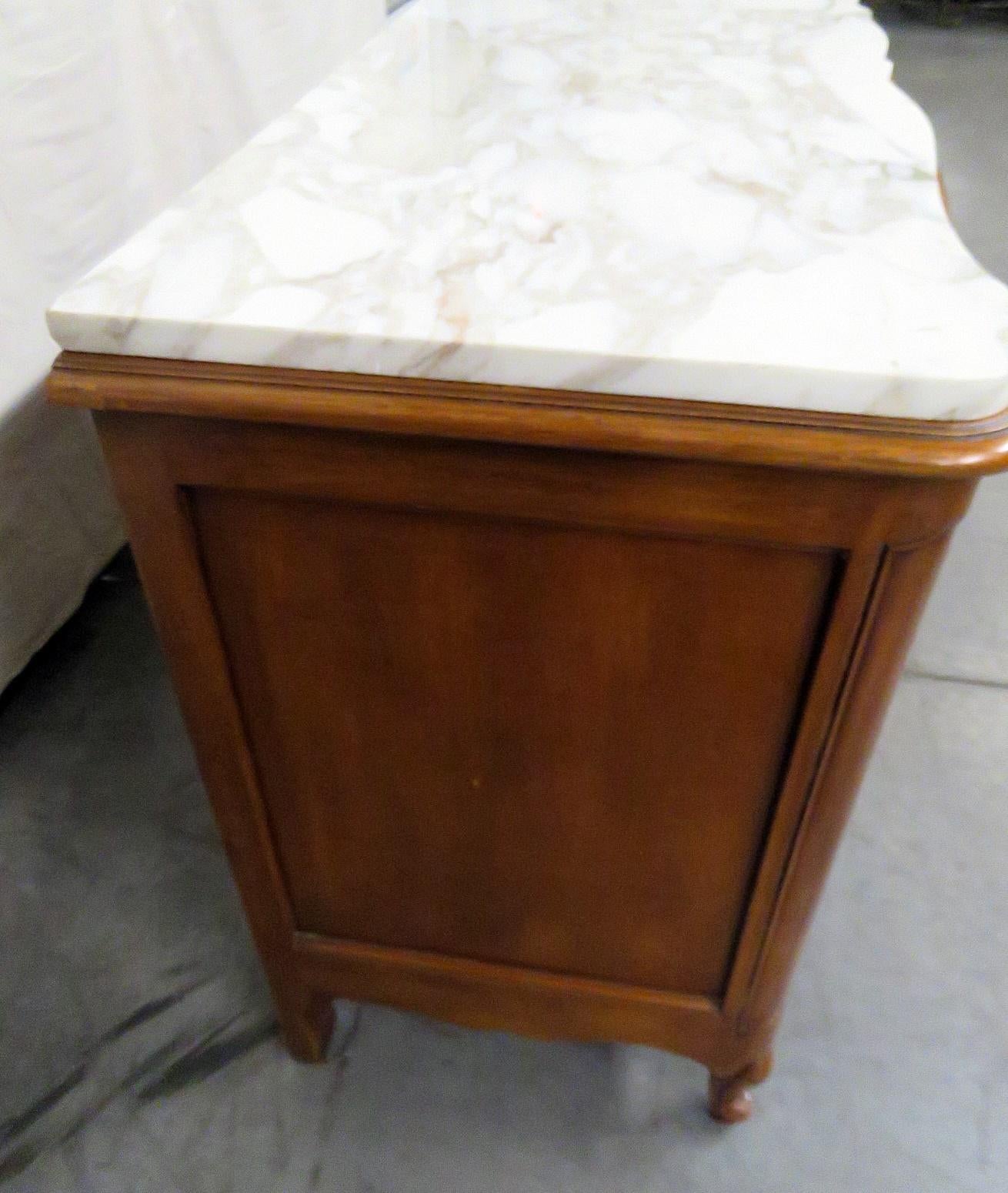 Nine Drawer French Louis XV Style Marble Top Dresser Buffet  2