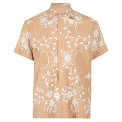 Bode Beige Floral Embroidered Shirt Size S