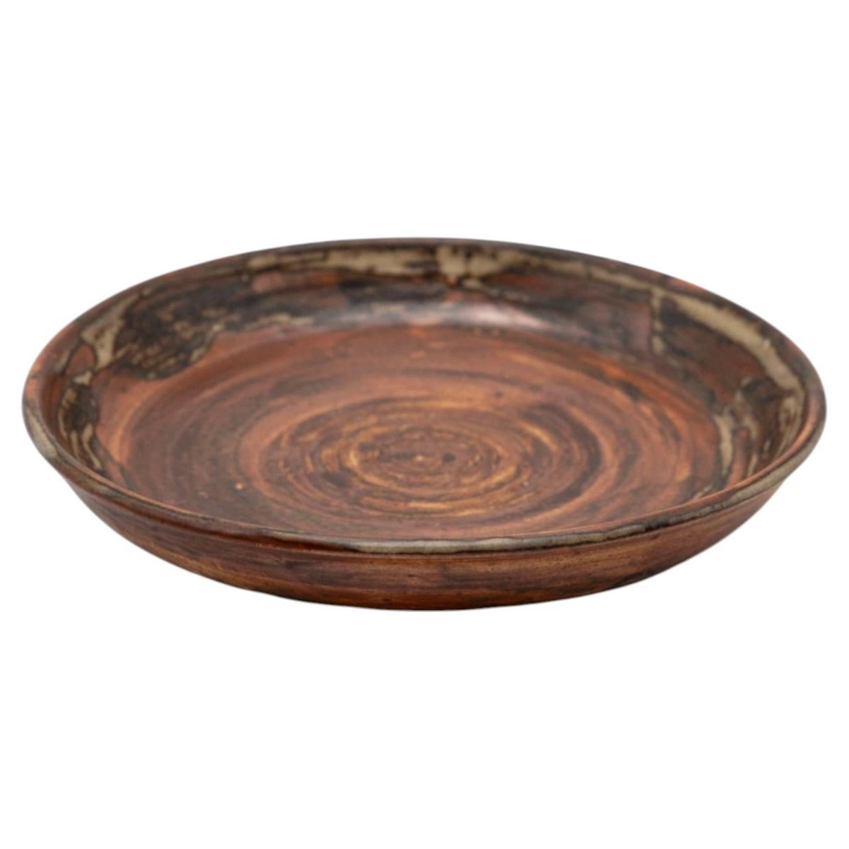Bode Willumsen - Danish Modern Stoneware Dish Signed Monogram For Sale