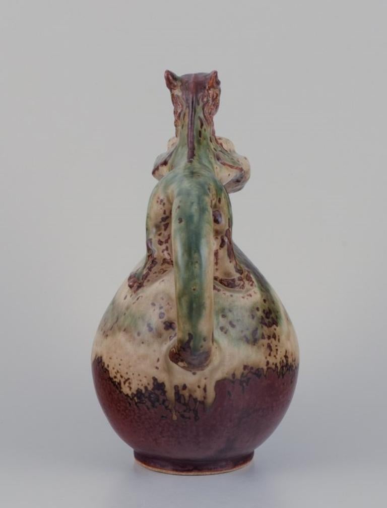 Bode Willumsen for Royal Copenhagen. Ceramic pitcher in sung glaze. 1930s/40s For Sale 2