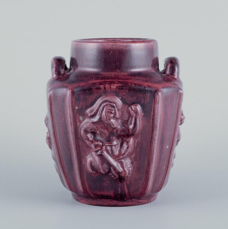 Danish Bode Willumsen for Royal Copenhagen. Ceramic vase with mythological motifs.  For Sale