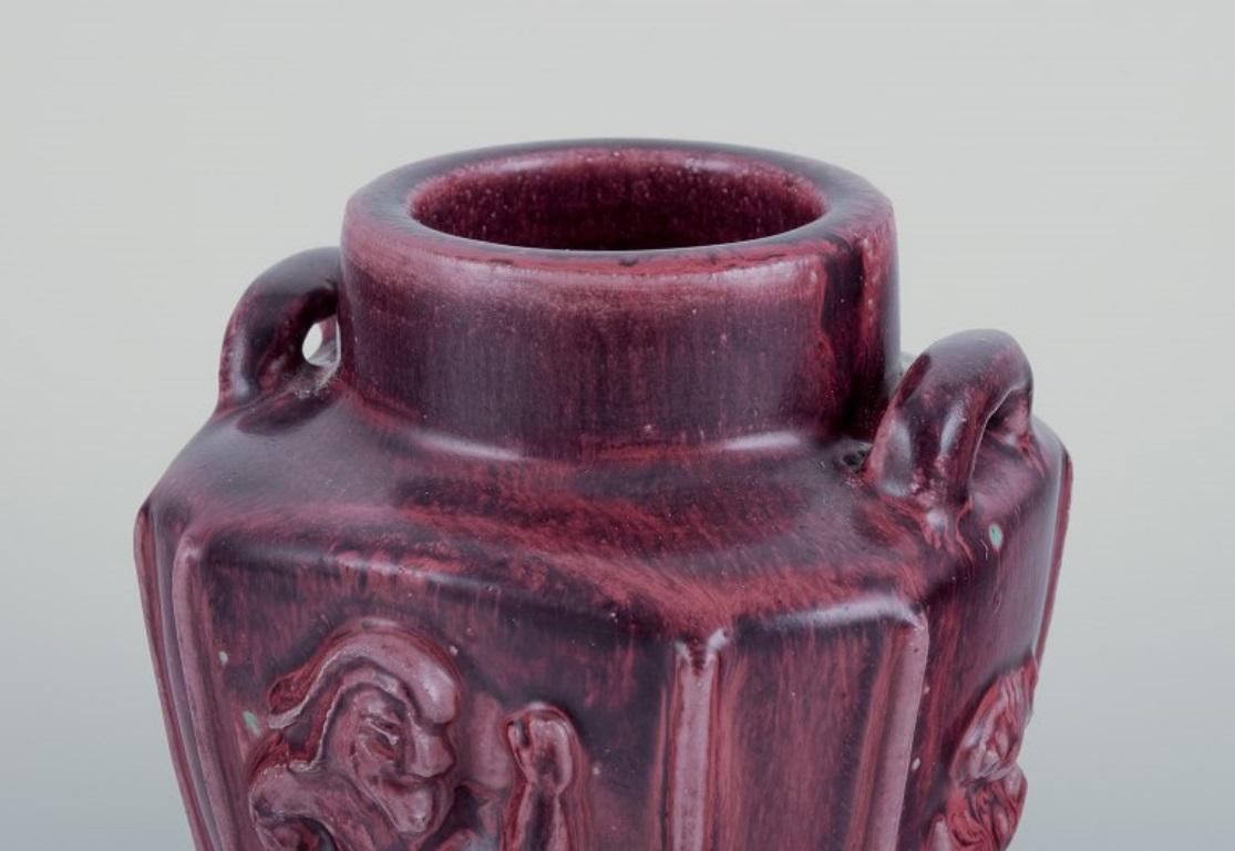 Bode Willumsen for Royal Copenhagen. Ceramic vase with mythological motifs.  For Sale 2