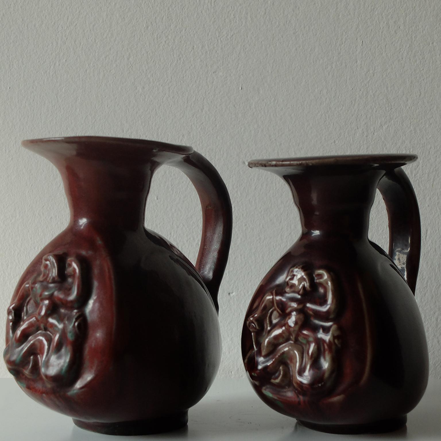 Bode Willumsen for Royal Copenhagen, Glazed Ceramic Pitcher, 1940s For Sale 4