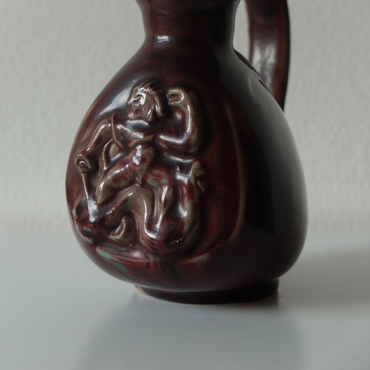 Bode Willumsen for Royal Copenhagen, Glazed Ceramic Pitcher, 1940s In Excellent Condition For Sale In Milan, IT