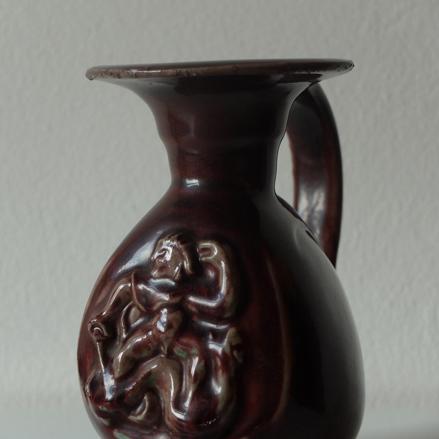 Mid-20th Century Bode Willumsen for Royal Copenhagen, Glazed Ceramic Pitcher, 1940s For Sale