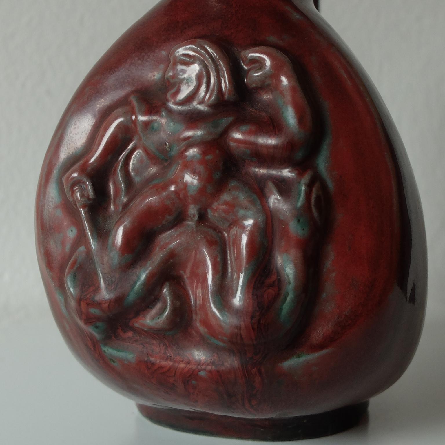 Bode Willumsen for Royal Copenhagen, Glazed Ceramic Pitcher, 1940s For Sale 3