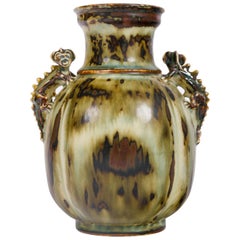 Bode Willumsen for Royal Copenhagen Stoneware Vase with Gargoyles