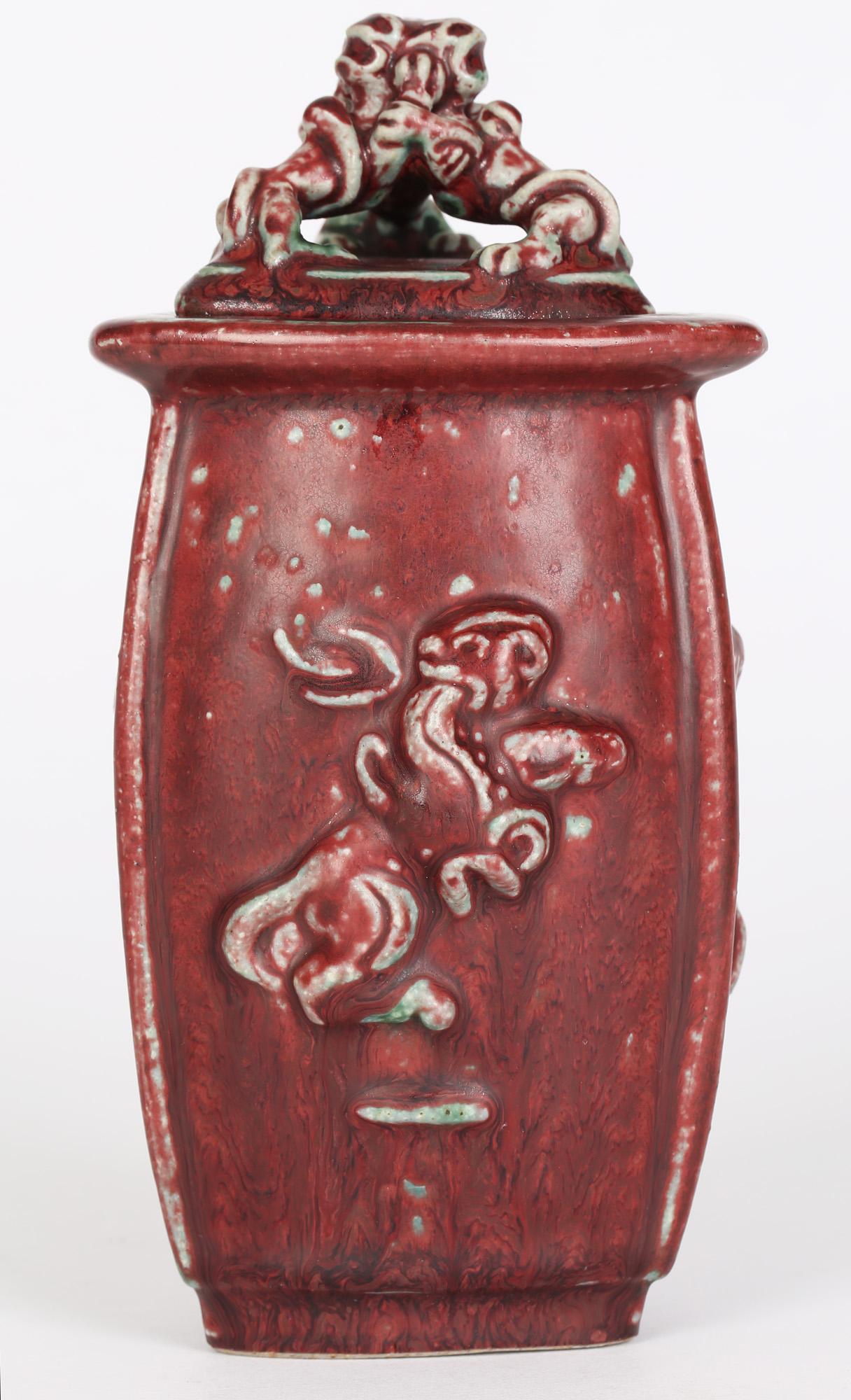 Bode Willumsen - Pot en poterie à couvercle avec figurine mythique et figurine royale de Copenhague en vente 2