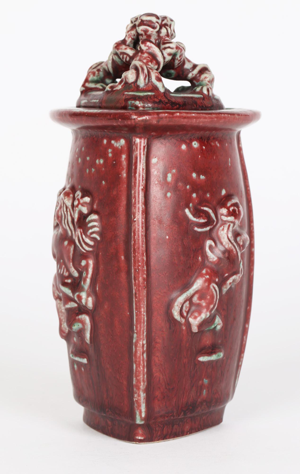 Bode Willumsen - Pot en poterie à couvercle avec figurine mythique et figurine royale de Copenhague en vente 4