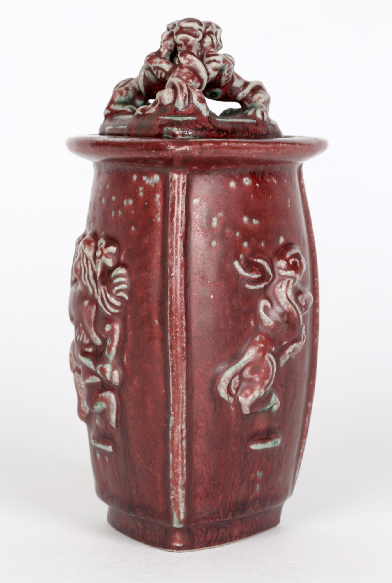 Bode Willumsen - Pot en poterie à couvercle avec figurine mythique et figurine royale de Copenhague en vente 7