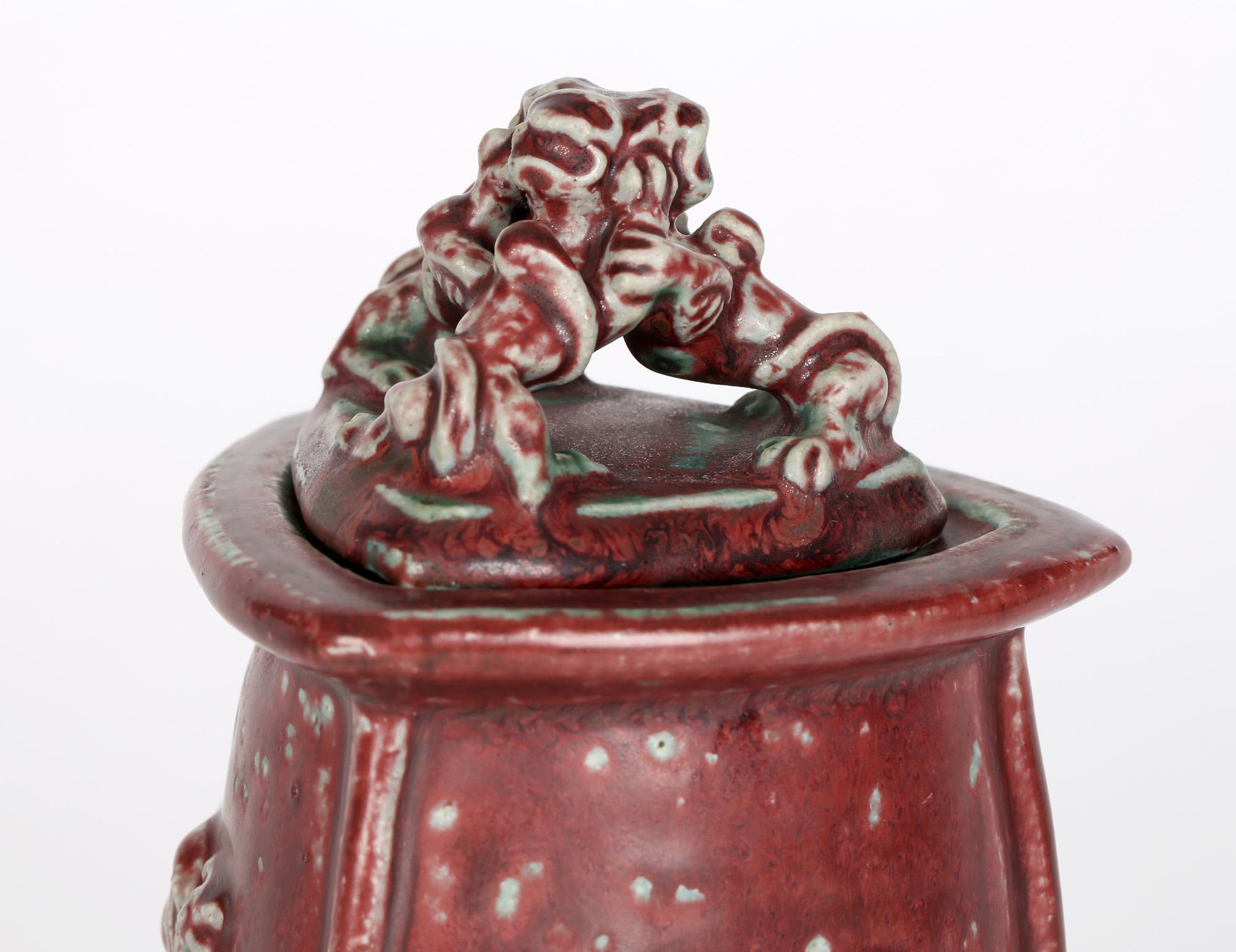 Bode Willumsen - Pot en poterie à couvercle avec figurine mythique et figurine royale de Copenhague en vente 8
