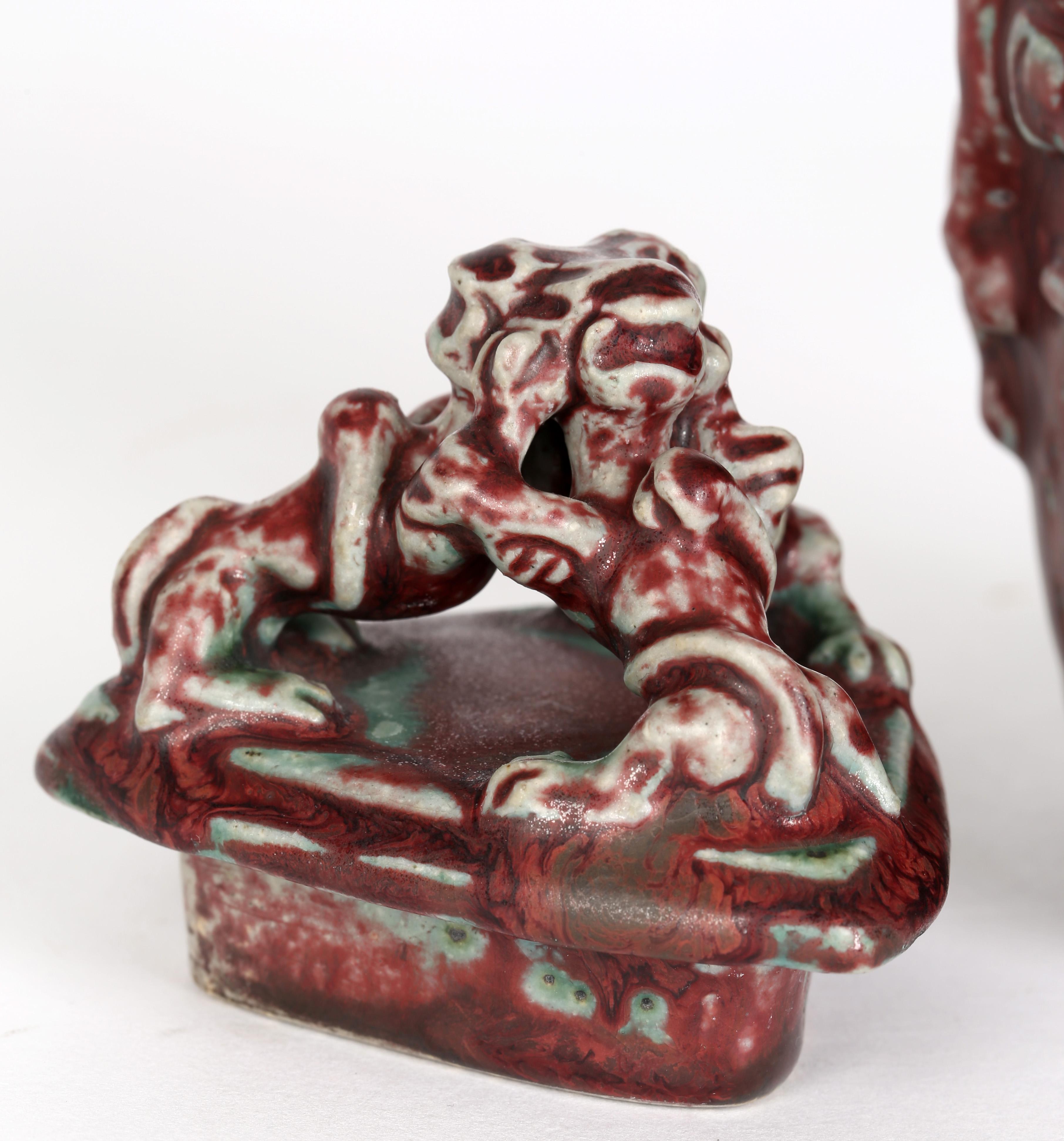 Danois Bode Willumsen - Pot en poterie à couvercle avec figurine mythique et figurine royale de Copenhague en vente