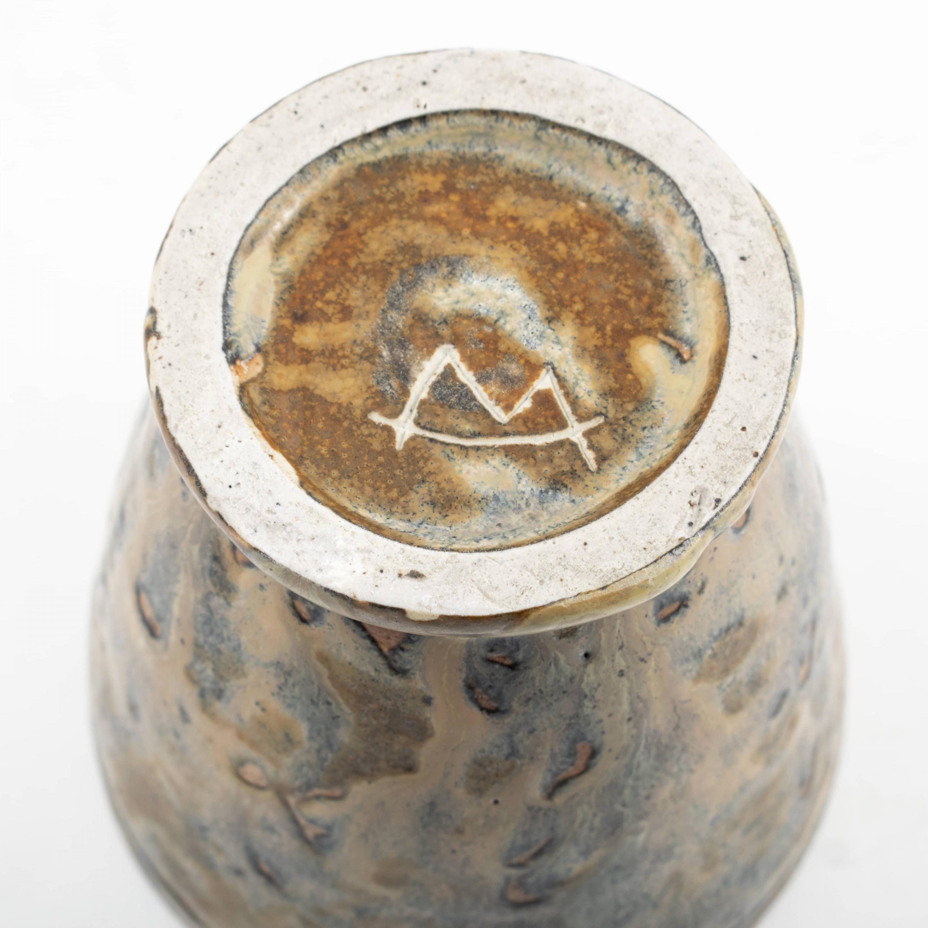 Glazed Bode Willumsen Small Stoneware Vase from Own Studio For Sale