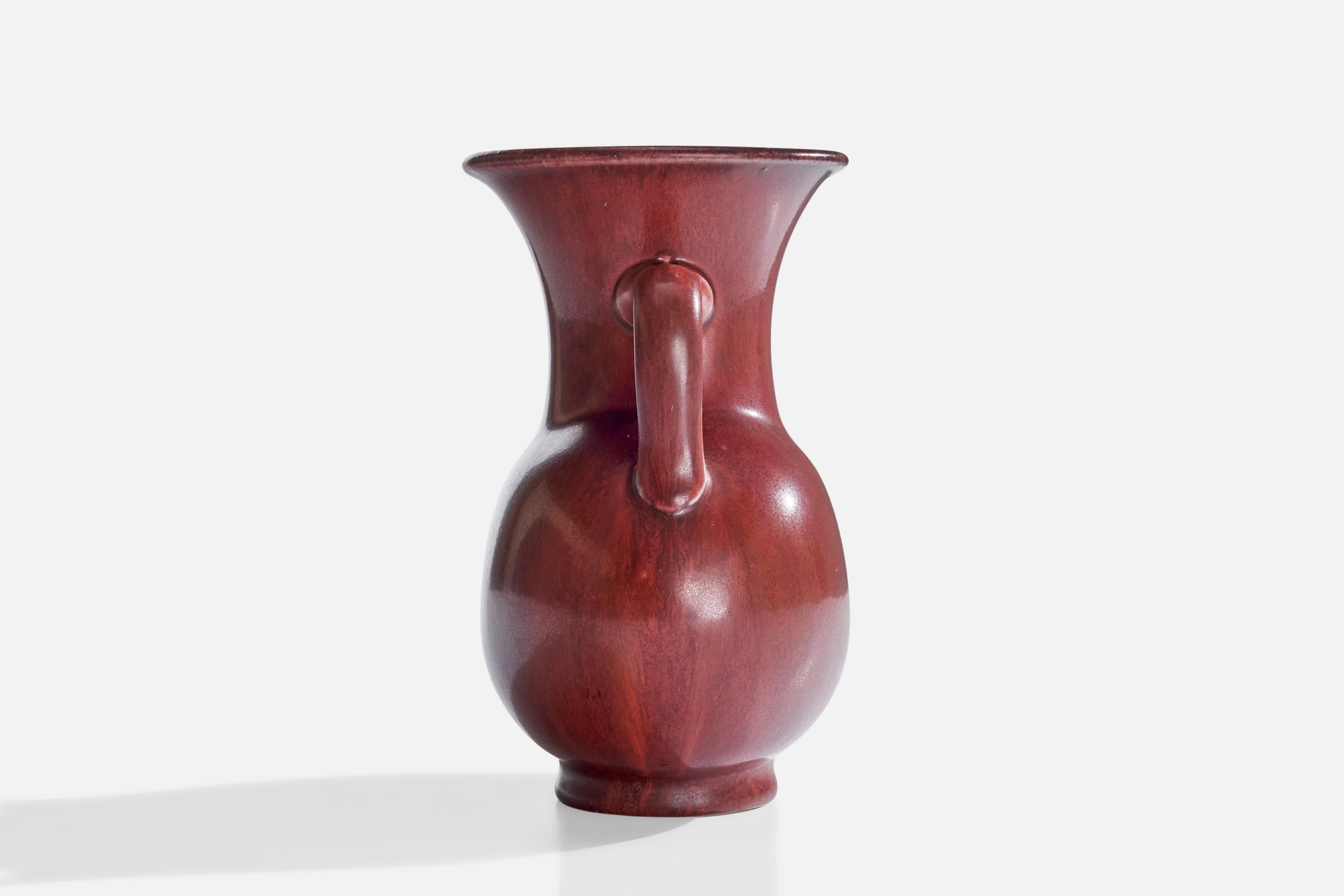 Bode Willumsen, Vase, Stoneware, Denmark, 1940s In Good Condition For Sale In High Point, NC