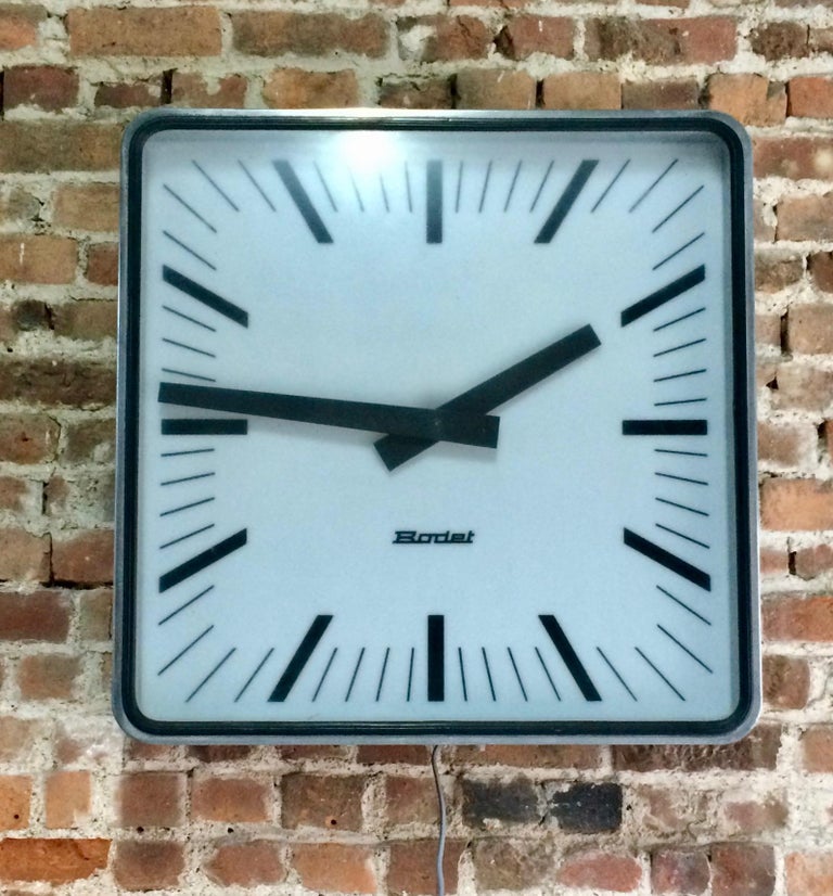 Bodet Station Clock Large Industrial Wall Clock Loft Style, French