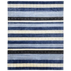 Bodhi, Contemporary Gabbeh Handwoven Area Rug, Sapphire
