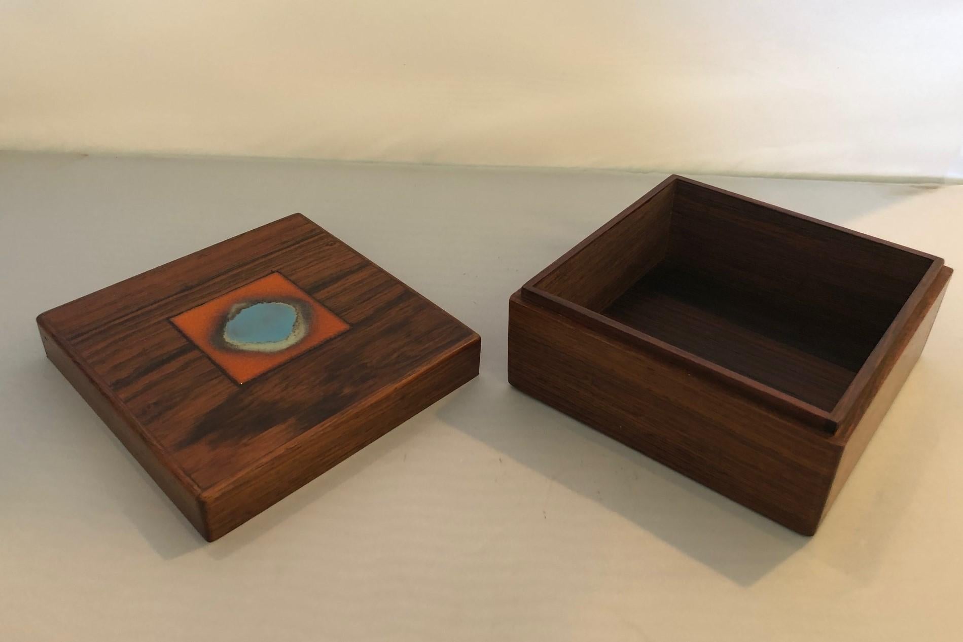 Bodil Eje Danish Rosewood Box by Alfred Klitgaard In Good Condition For Sale In San Diego, CA