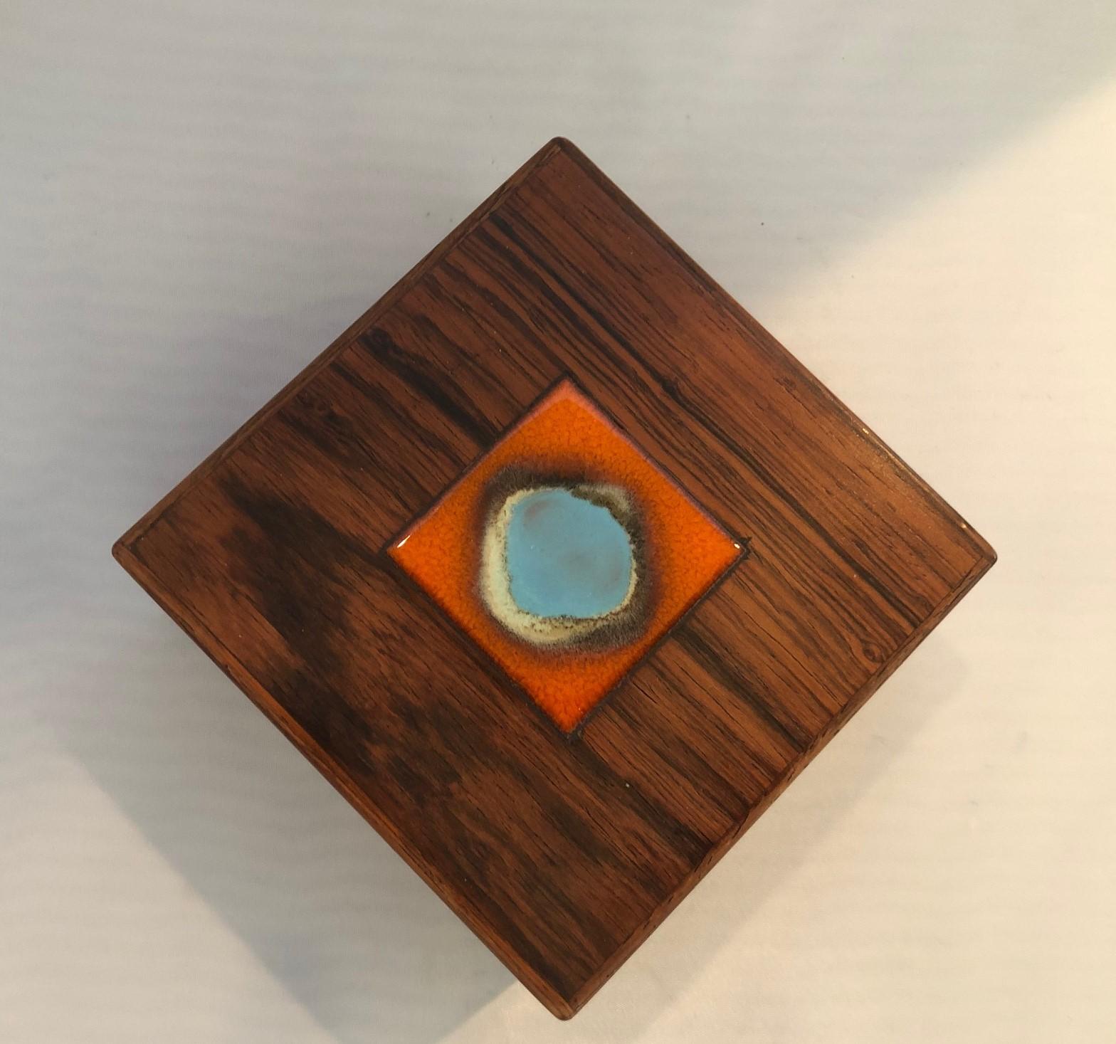 20th Century Bodil Eje Danish Rosewood Box by Alfred Klitgaard For Sale