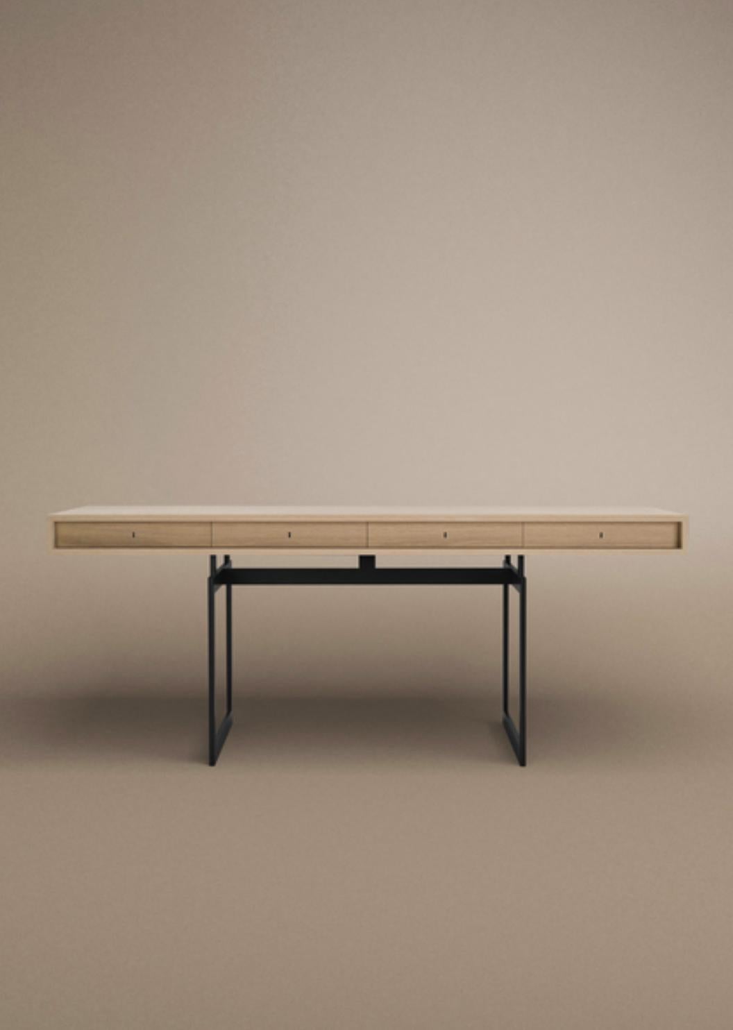 XXIe siècle et contemporain Bureau Bodil Kjaer pour Karakter, 1959, gris foncé et chêne naturel en vente
