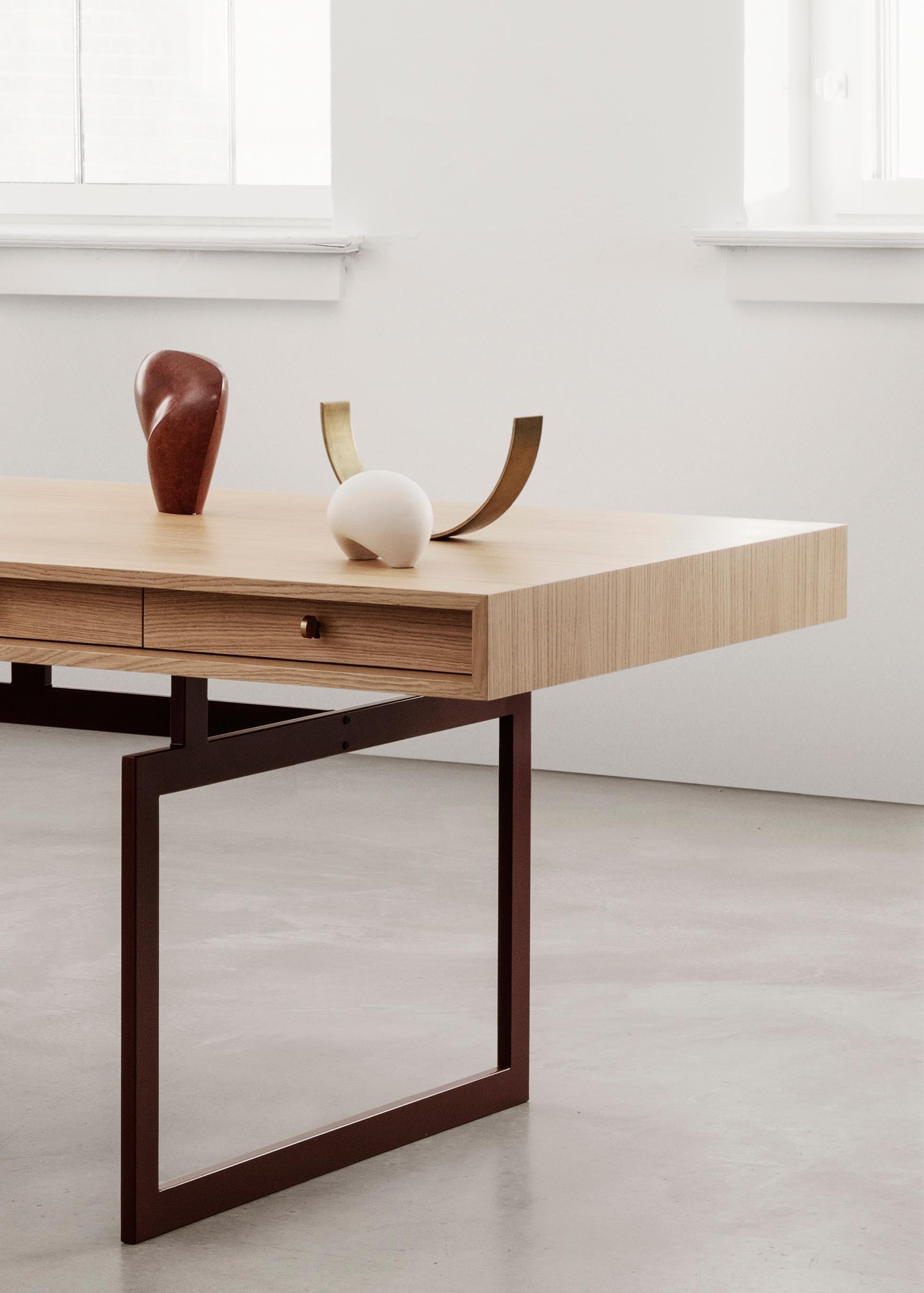 Acier Bureau Bodil Kjaer pour Karakter, 1959, gris foncé et chêne naturel en vente