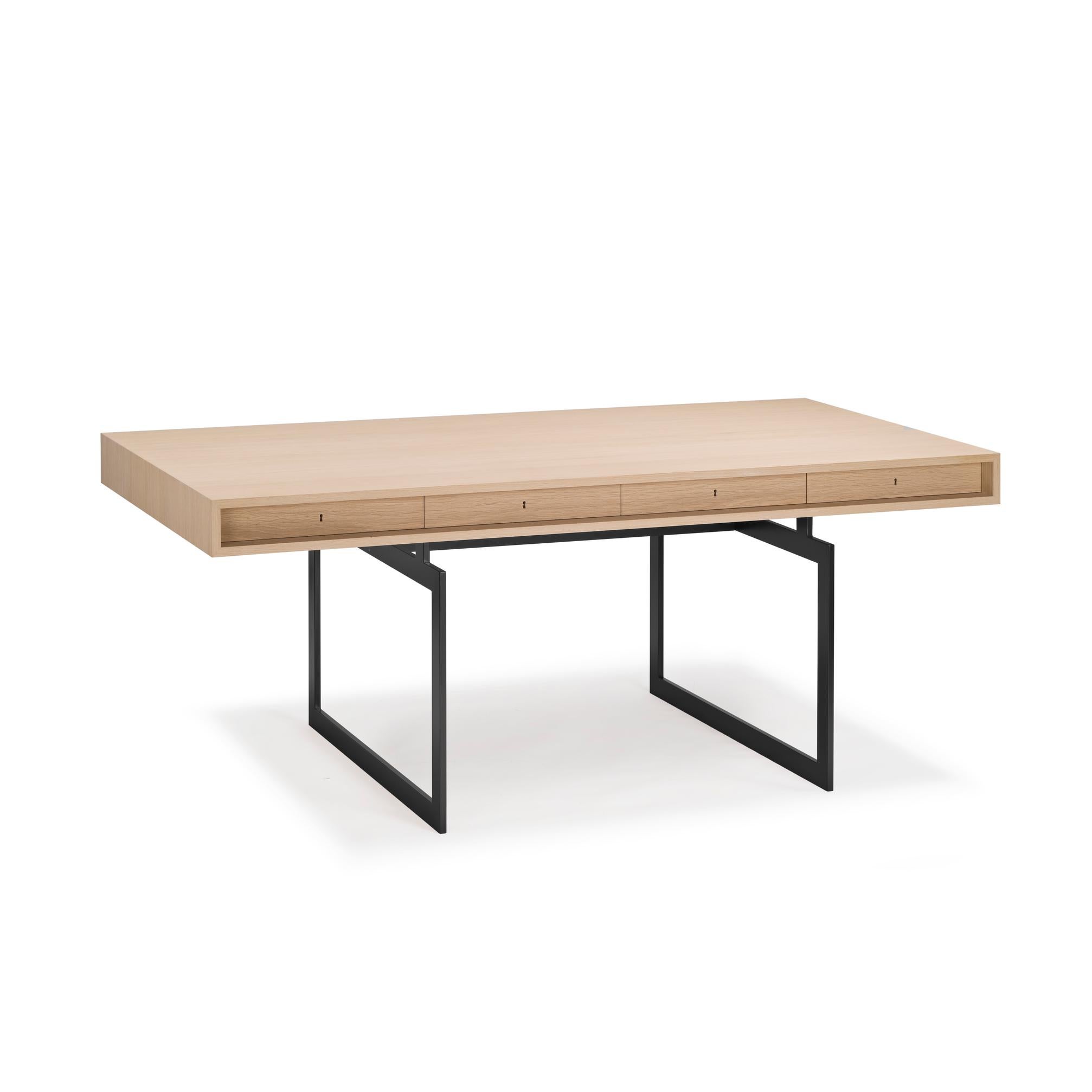Bodil Kjaer, 1959 Dark Grey And White Stained Oak Office Desk For Karakter For Sale 1