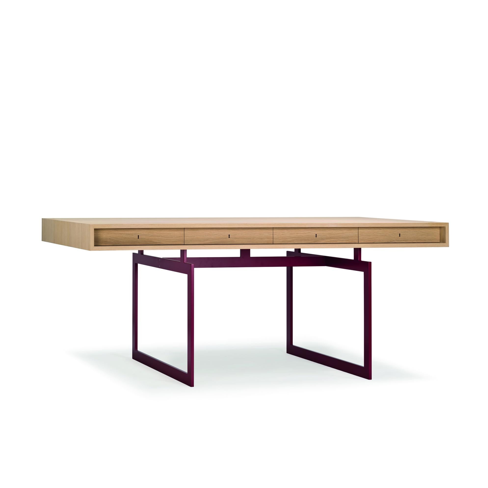 Bodil Kjaer, 1959 Bürotisch aus roter und natürlicher Eiche für Karakter (Dänisch) im Angebot